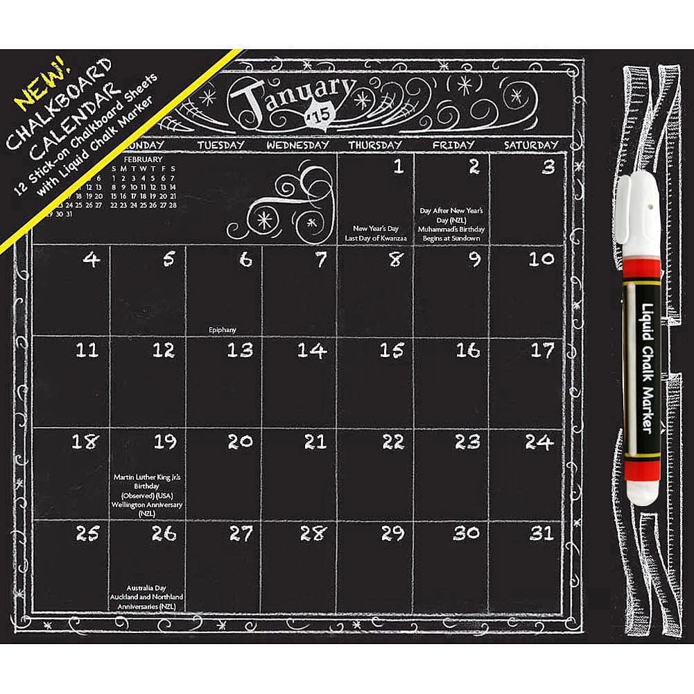 Chalkboard Wall Calendar by Calendar Ink