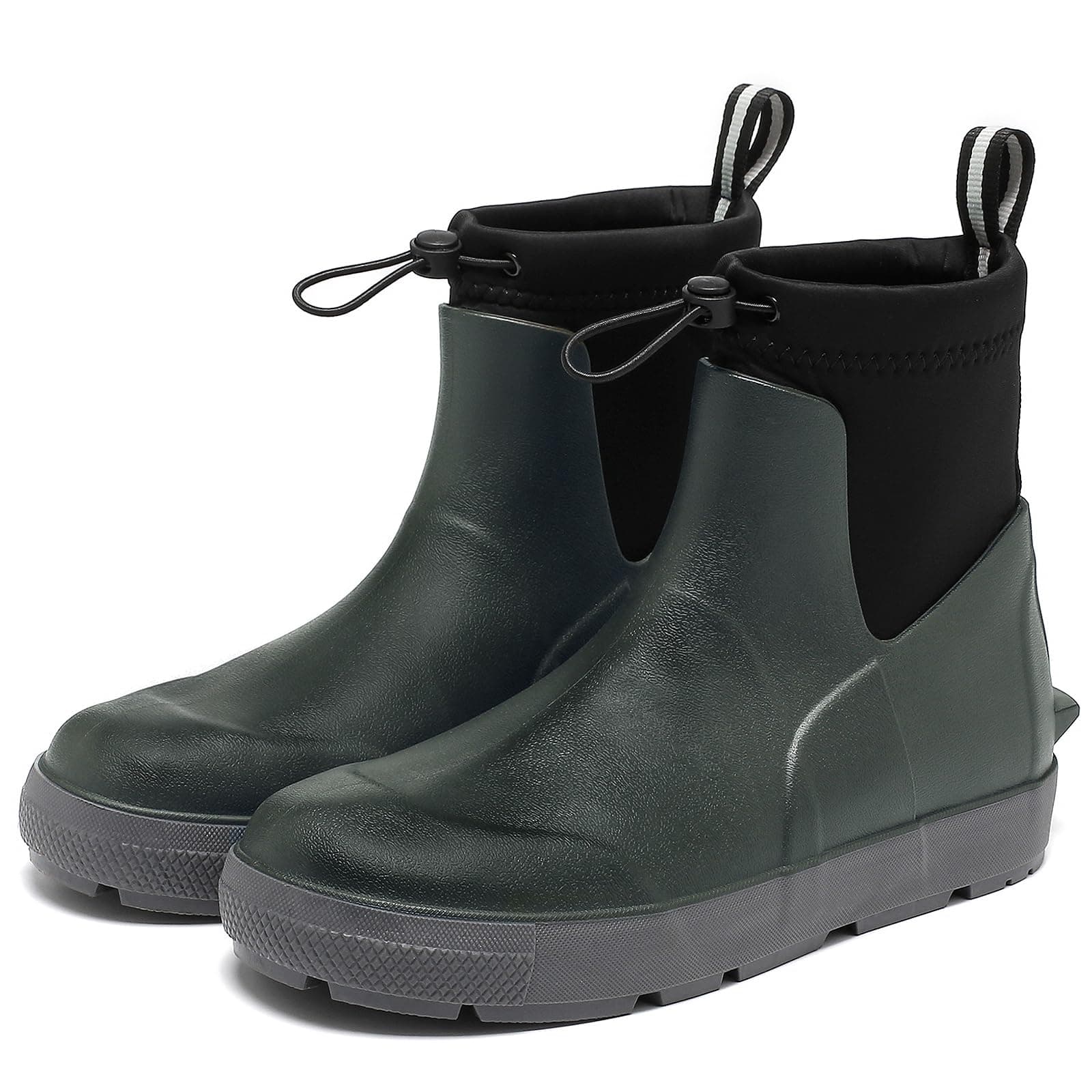 Men's Deck Boots,Ankle Rubber Rain boots Waterproof Anti-Slip Waterproof Shoes, Fishing Boating Boots Water Work Shoes for Men