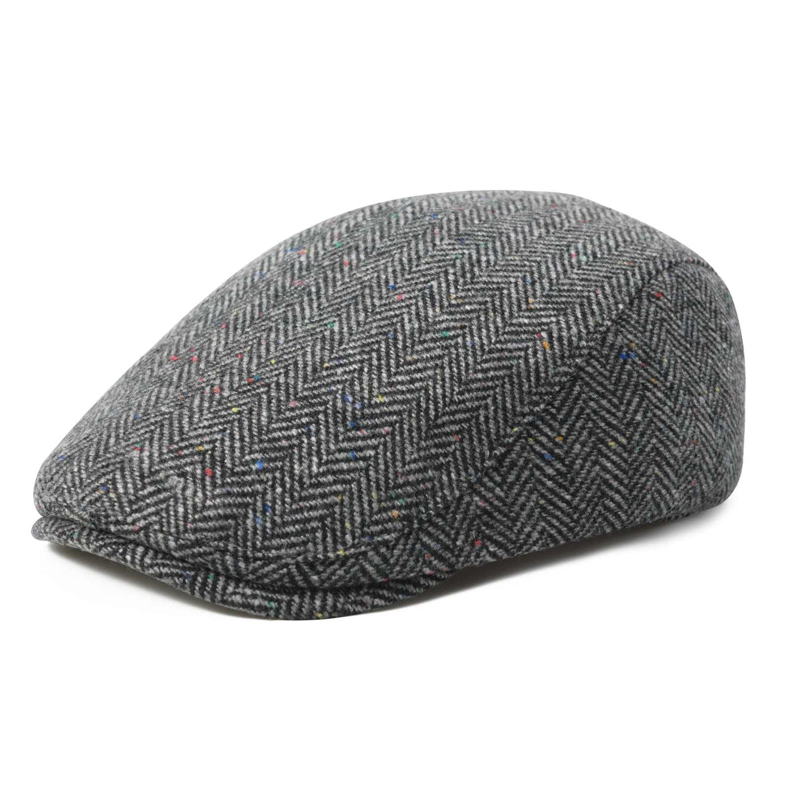 Men Wool Blend Flat Cap Tweed Newsboy Ivy Hat
