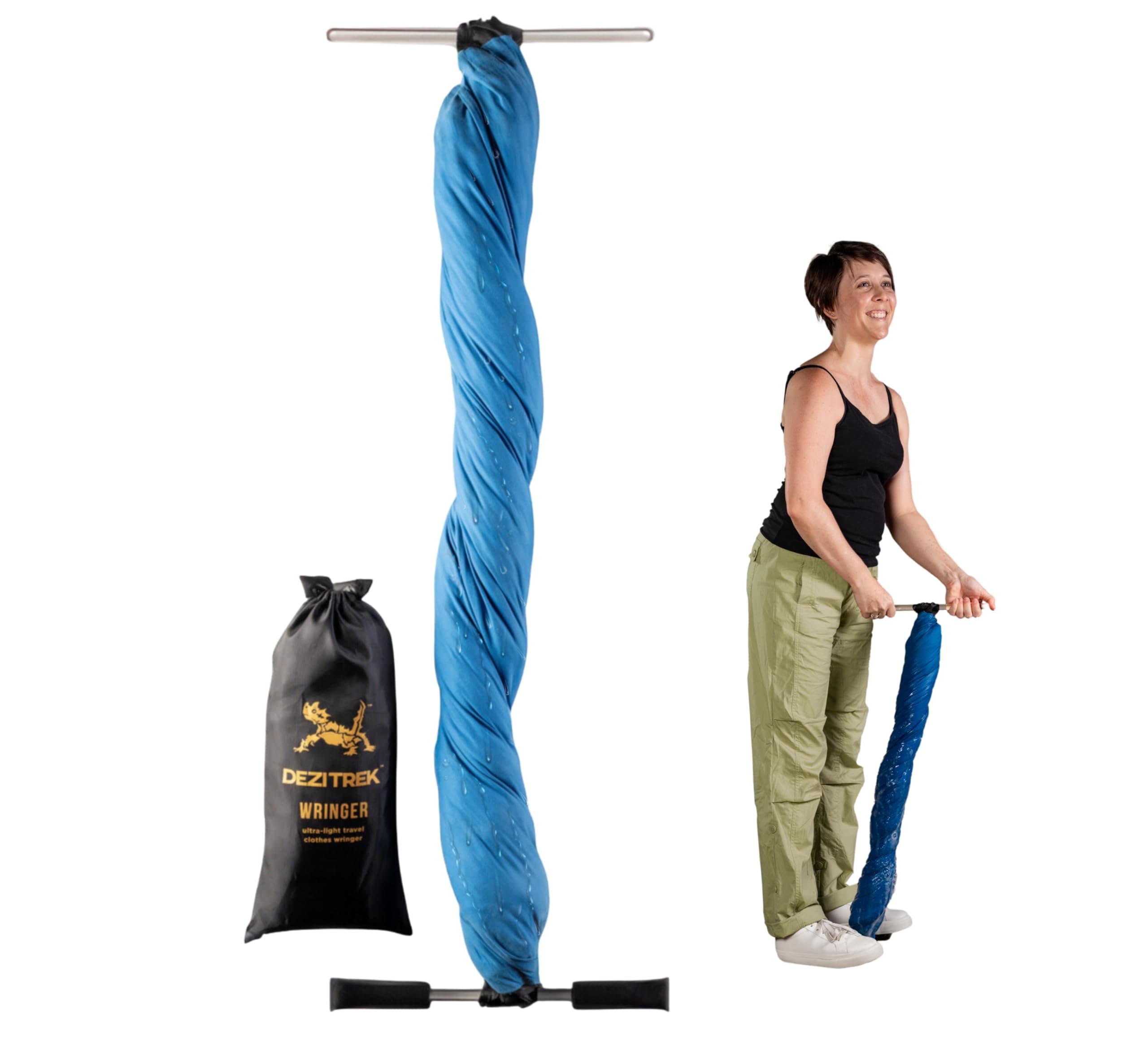 Ultra-Light Clothes Wringer – Manual Water Remover for Hand Washed Clothes, Speeds Up Air Drying for Camping, Caravan & Off-Grid Travel