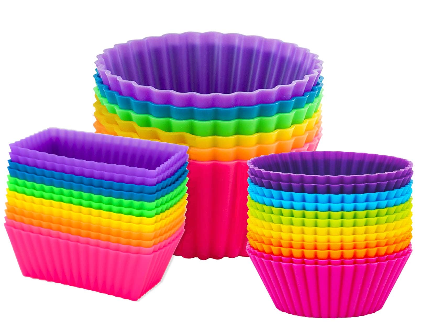 Silicone Baking Cupcake Cups Liners Non-Stick Jumbo Reusable Muffin Moulds Bento Bundle Lunch Box Dividers