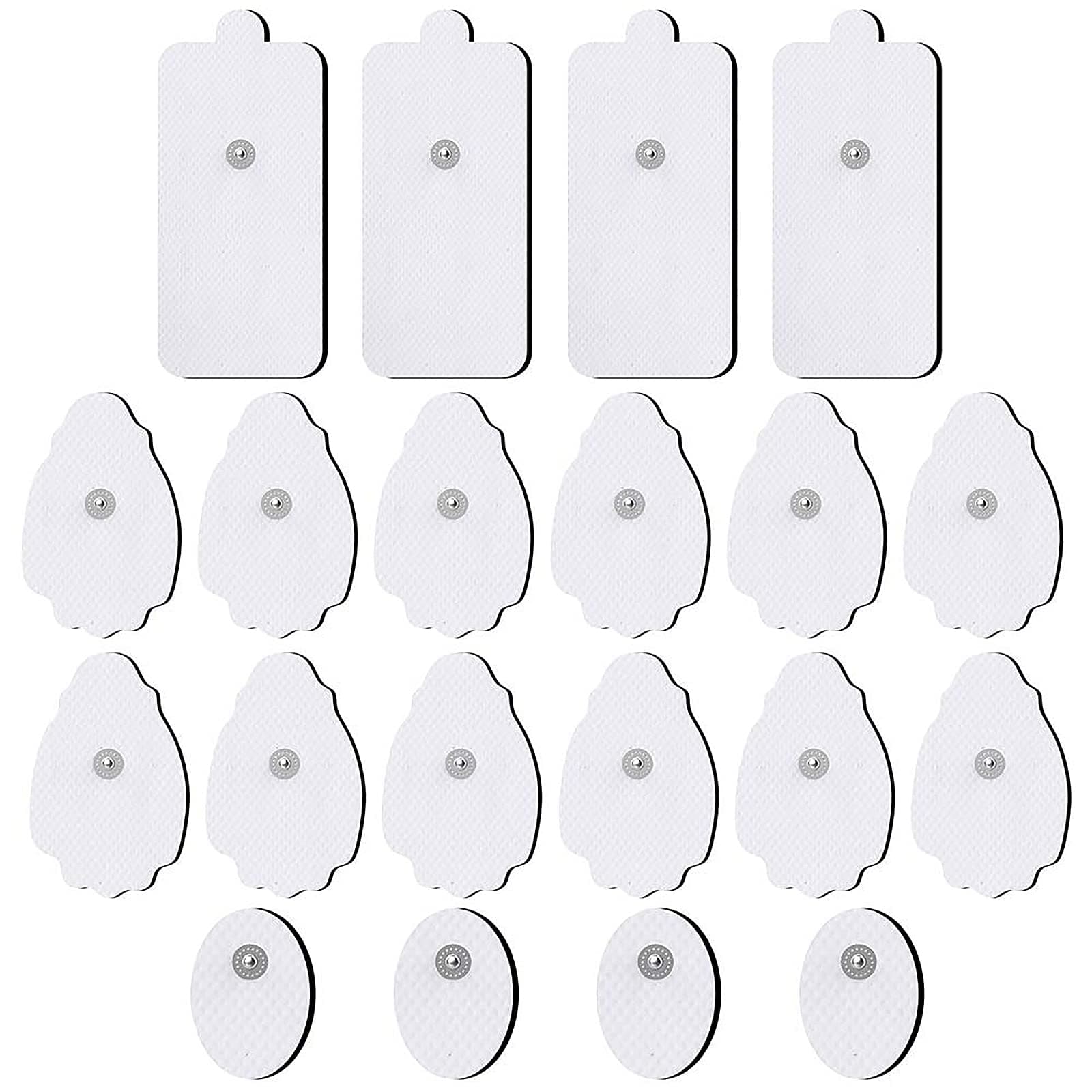 NURSAL TENS/EMS Unit Pads 20 Pack Snap Electrode Pads Tens Unit Replacement Pad Reuse More Than 30 Times