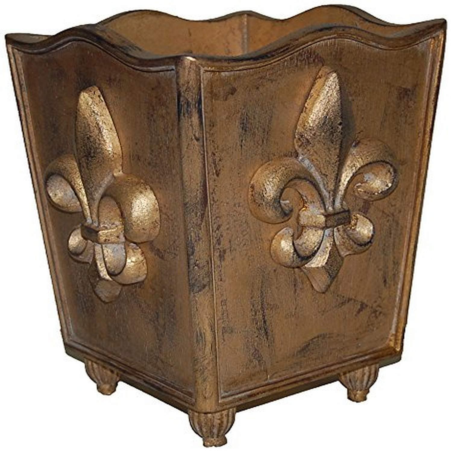 Hickory Manor House Ornate Fleur de lis Trash Can