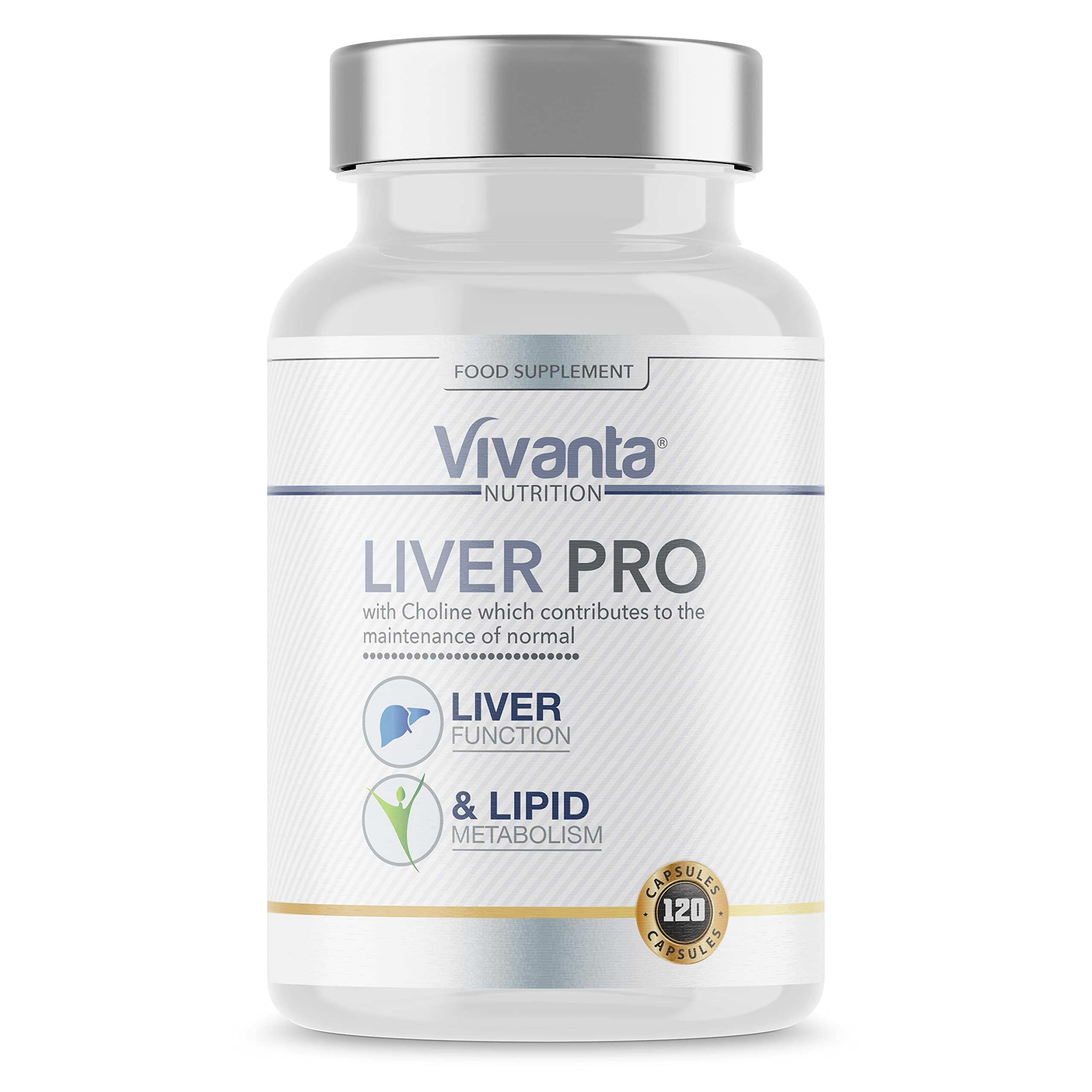 Liver Pro (120 Capsules) - Liver Detox and Support - Liver Supplements with Choline to Support Normal Liver Function - Liver Support Supplements Suitable for Vegetarians