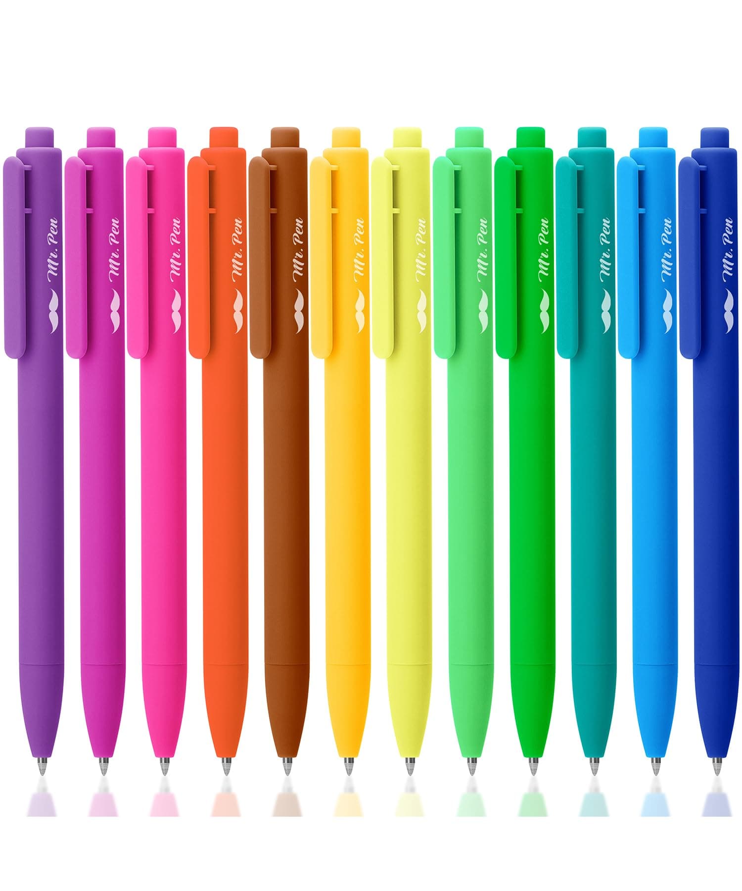 Mr. Pen- Retractable Gel Pens, 12 Pack, Bright Color Ink Gel Pens Fine Point 0.7mm