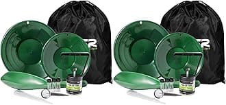 ASR Outdoor Gold Panning Kit Gold Rush Prospecting Tools Accessories 10pc - Green (Pack of 2)