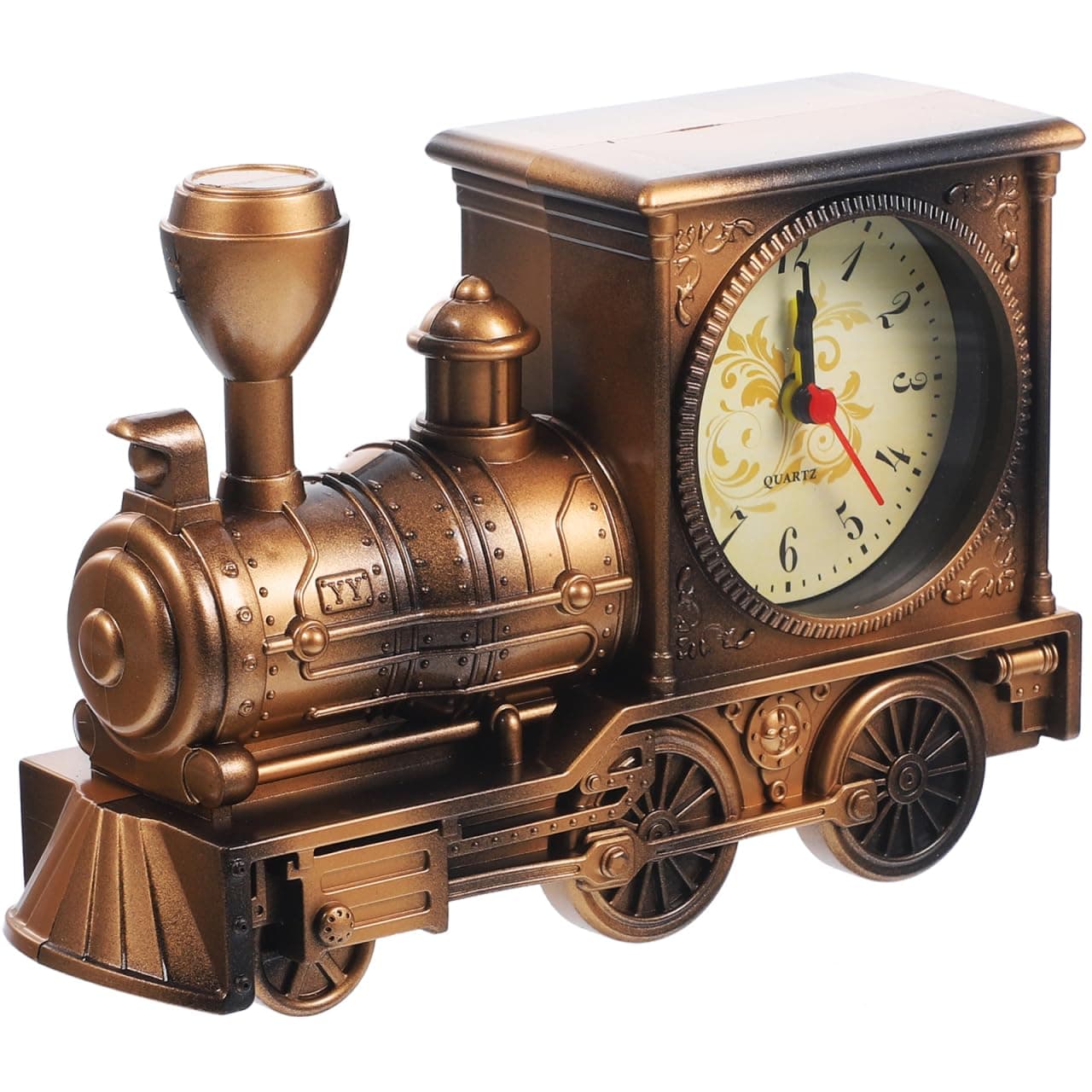 Abaodam Railway Engine Alarm Clock Creative Desktop Ornament 7.09X4.72X2.36In Silent Wake-up Clock for Bedroom Living Room Student Desk