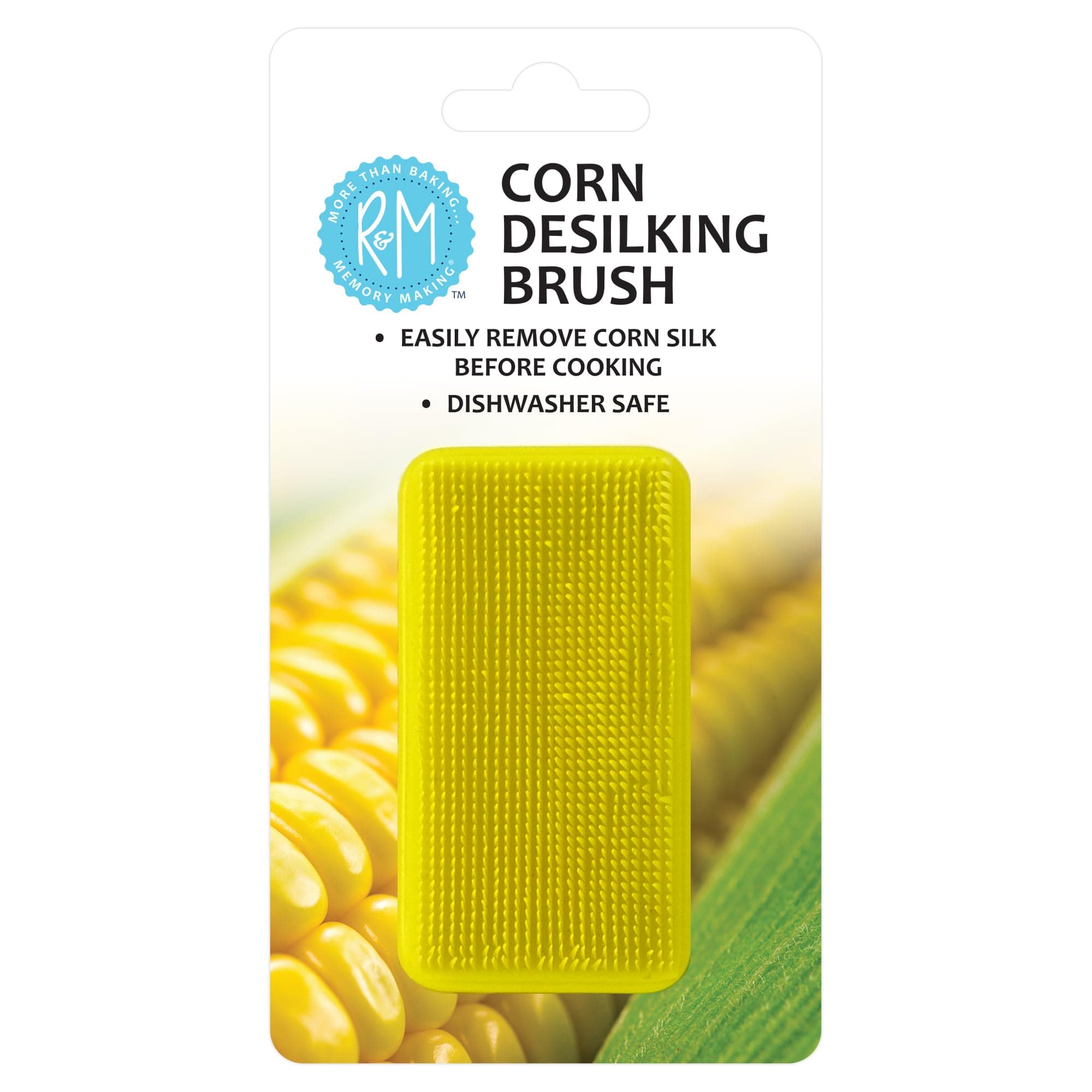 Corn De-Silking Brush, Vegetable Brush, Easy to Hold, Small, Yellow