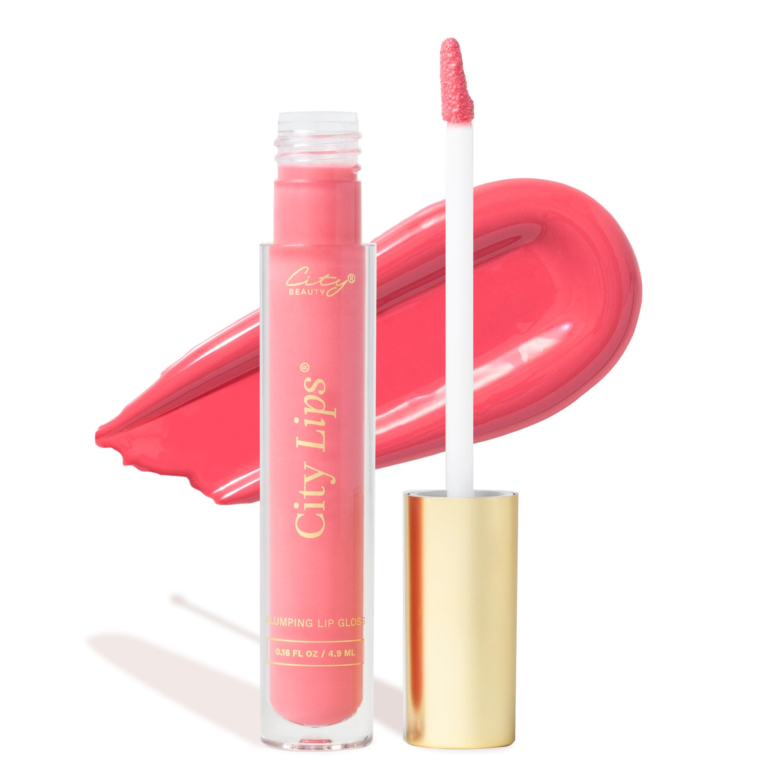 City Lips Plumping Lip Gloss - High-Shine Gloss for Fuller, Younger-Looking Lips | Hydrating & Smoothing Lip Treatment Hyaluronic Acid