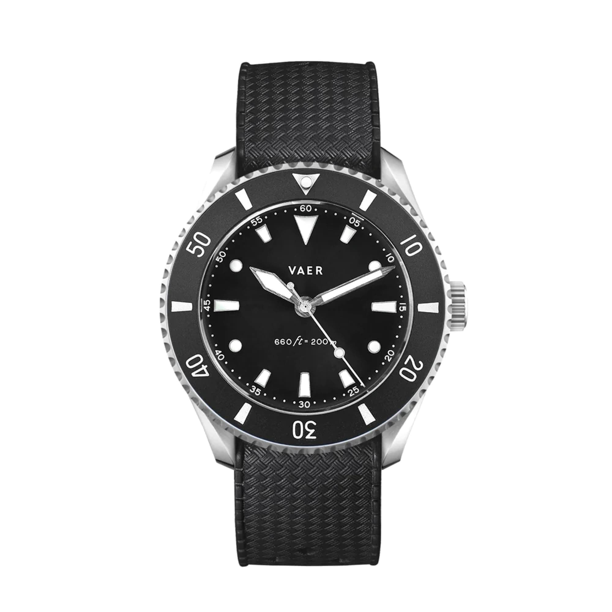 Vaer DS4 Solar Dive Watch for Men - Ocean Ready 20 ATM, Solar-Powered - Perpetual Time Keeping, Sapphire Crystal, & Extreme Accuracy (+/- 20 Seconds per Month), Two Quick-Change 20mm Straps, 38mm/42mm