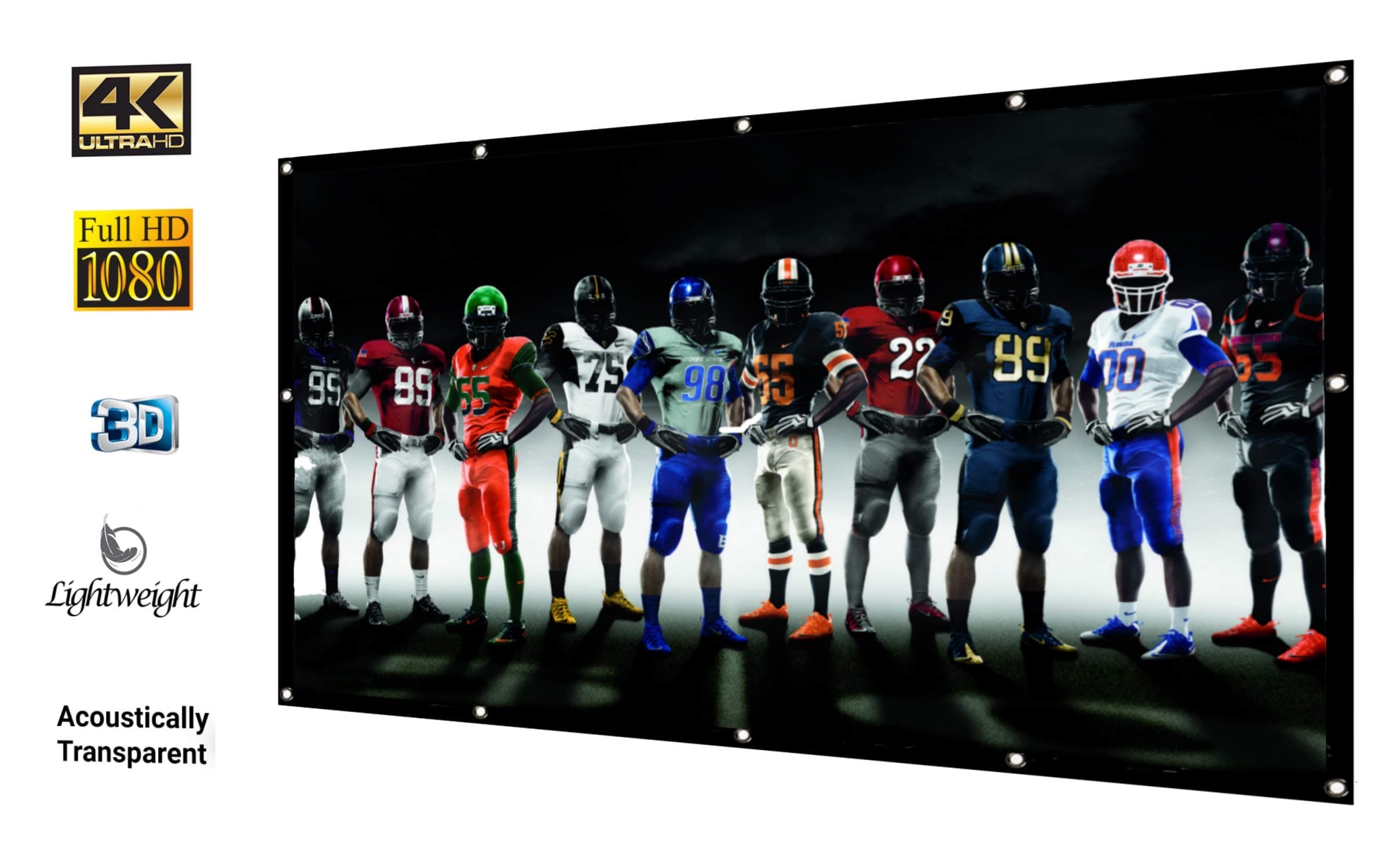 Projector Screen – 16:9 HD Projector Screen – Portable & Foldable Projector Movie Screen The Indoors & Outdoors – Easy to Use Home Theater Screen – Double Sided Projection – Lightweight Material