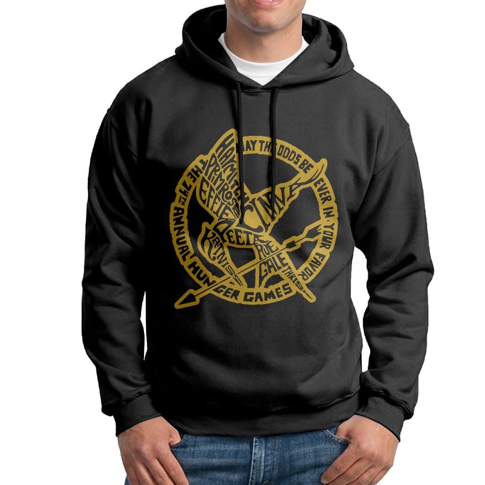 Men's Hunger Games Mocking Jay Symbol Pullover Hooded Sweatshirt Black
