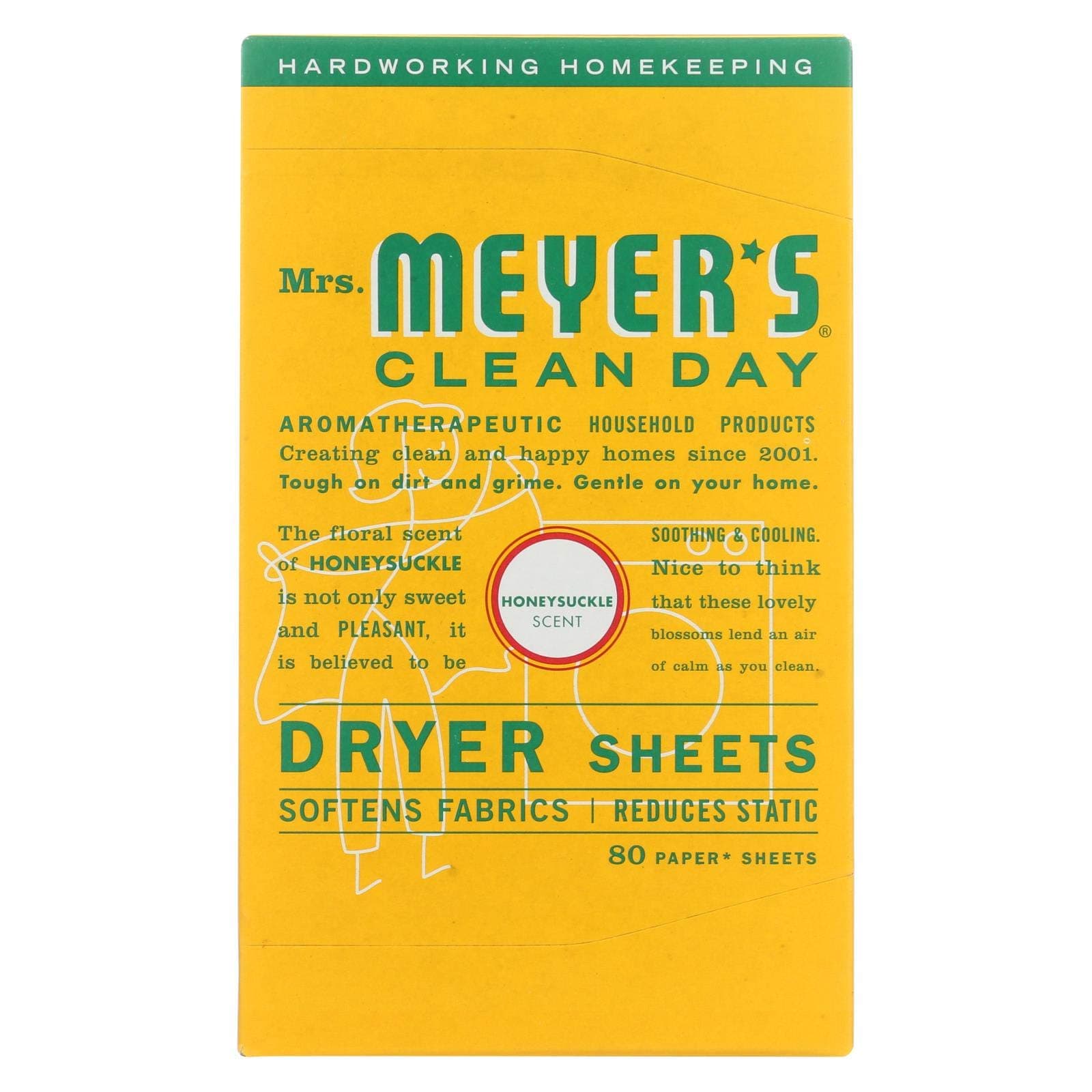 Mrs. Meyer's Clean Day Honeysuckle Scent Fabric Softener Sheets 80 oz.