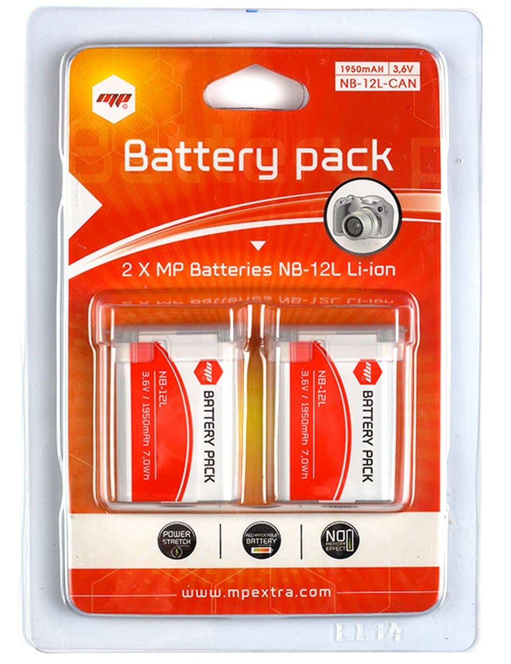 2 x Battery NB12L, NB-12L CANON PowerShot N100 / PowerShot G1X Mark II/Mini X Legria/Vixia Mini X - MP EXTRA®
