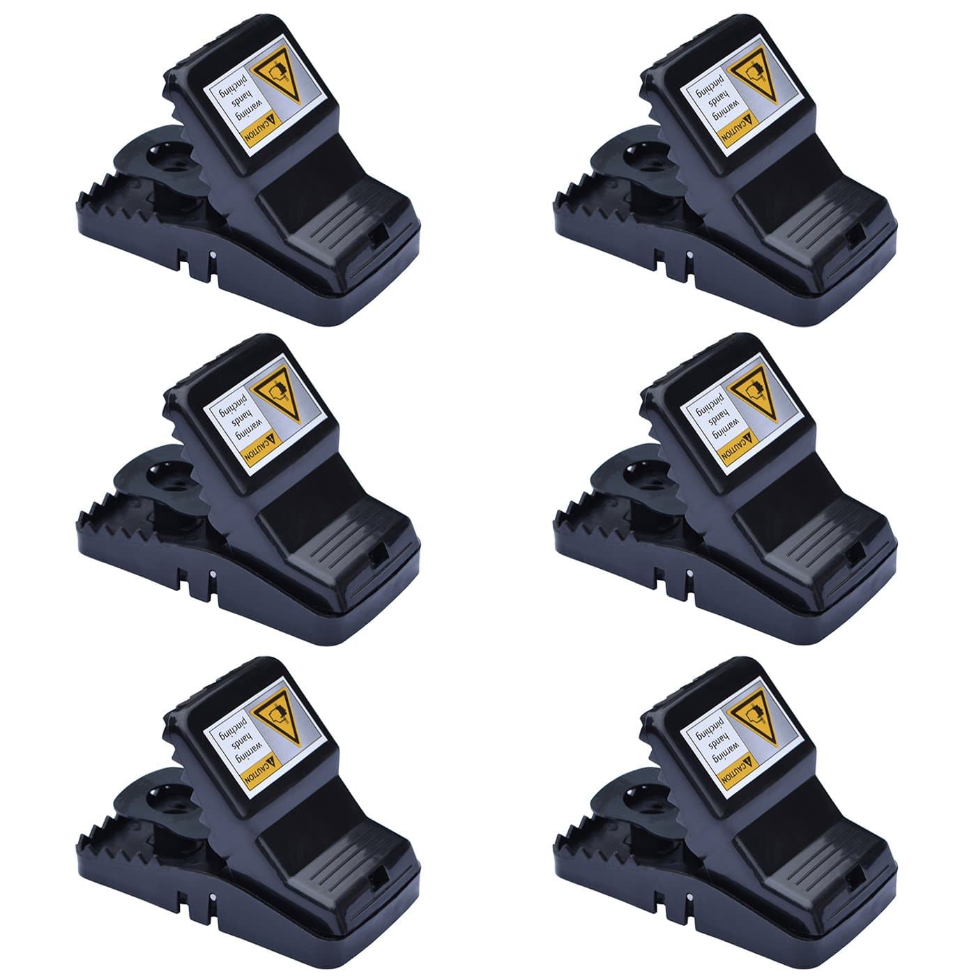 AAGUT Rat Traps, Black- 6 Pack, Plastic Rat Trap High Sensitive Mouse Catcher, Quick - Effective - Sanitary