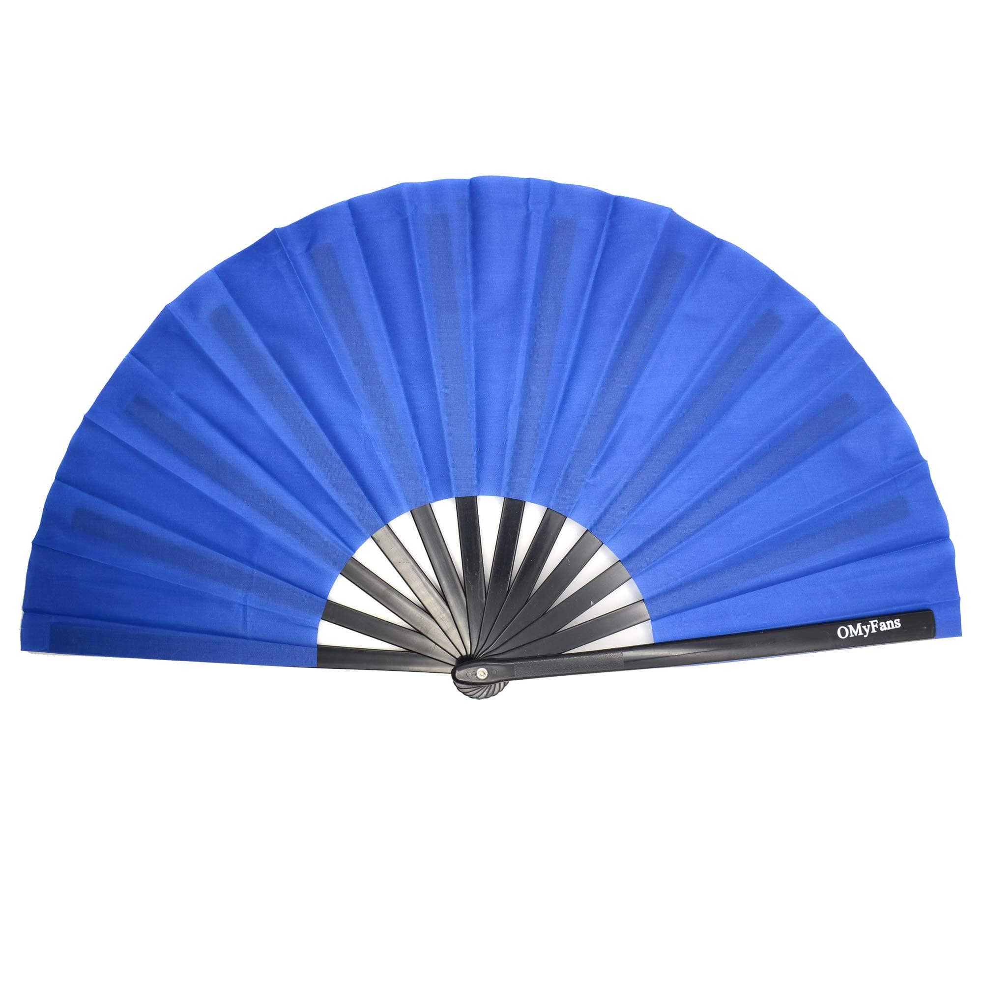 OMyFans "Sakura Tree Women Folding Hand Held Silk Fans - with a Fabric Sleeve for Protection for Gifts - Chinese/Japanese Vintage Retro Style (Blue)