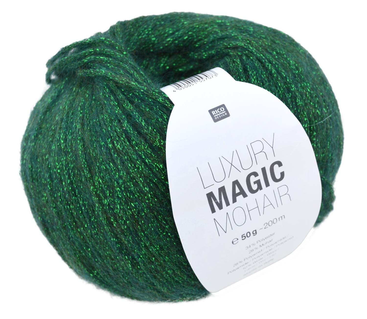 Rico Luxury Magic Mohair Wool with Lurex Thread for 07 – Green/Glitter Knit and Crochet
