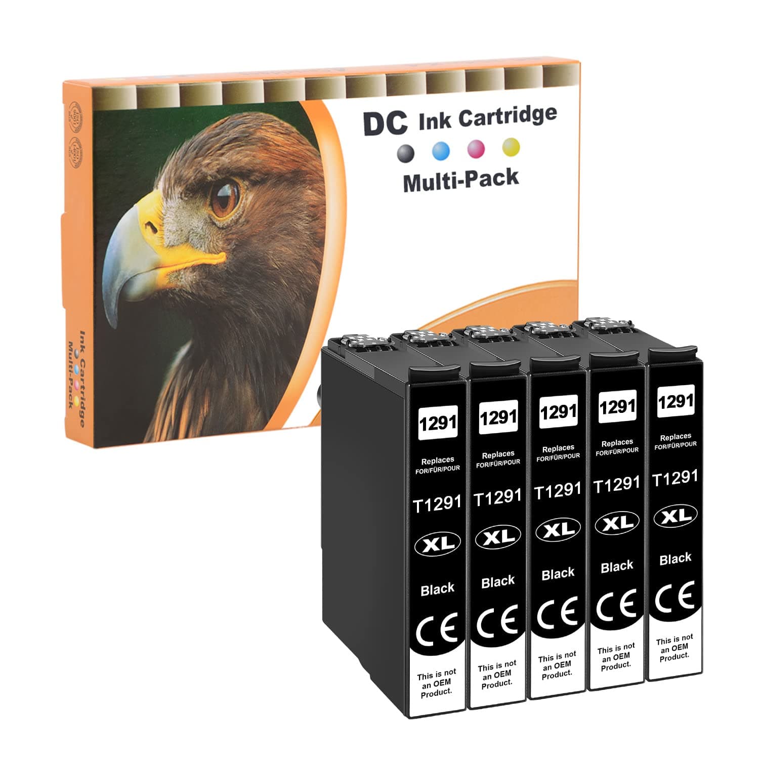 LOSMANN D&C T1295 Printer Cartridges Compatible with Epson 129XL T1291 Black for Workforce WF-3520 WF-3540 WF-7525 WF-7515 Stylus SX-235W SX-425W SX-440W SX-445W SX-535W Off. ice BX-633 0 (5 Black)