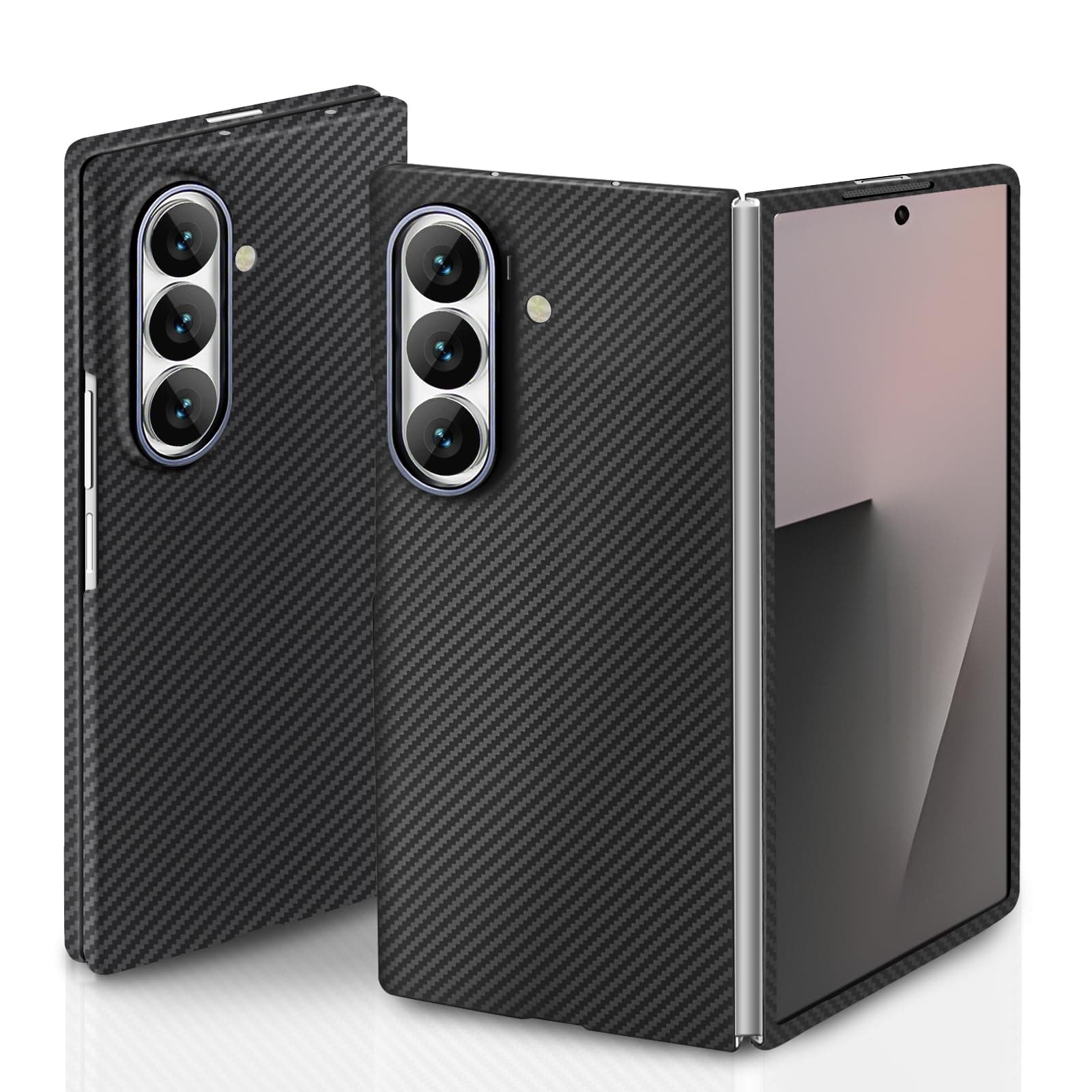 for Samsung Galaxy Z Fold 7 Case, 600D Carbon Fiber Fold 7 Case with Precision Full Camera Protection, Ultra-Slim Aramid Fiber Phone Cover with Nonslip Case-Less Touch Feeling(Matte Black)