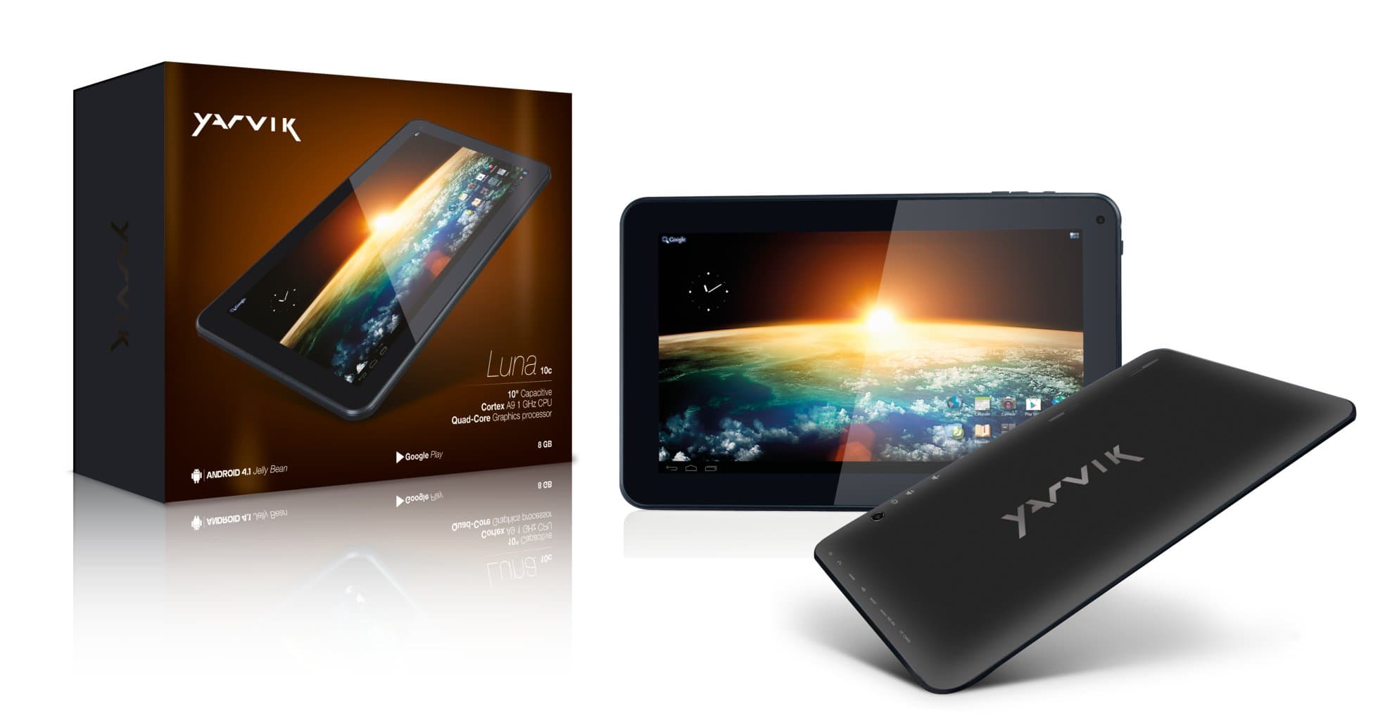 Yarvik Luna 10C 10.0-inch Android Tablet (Black) - (Dual-Core A9 1GHz Processor, 1GB DDR3 RAM, 8GB Memory, 1024x600 Multi-Touch Screen, Android 4.1.1 JellyBean)