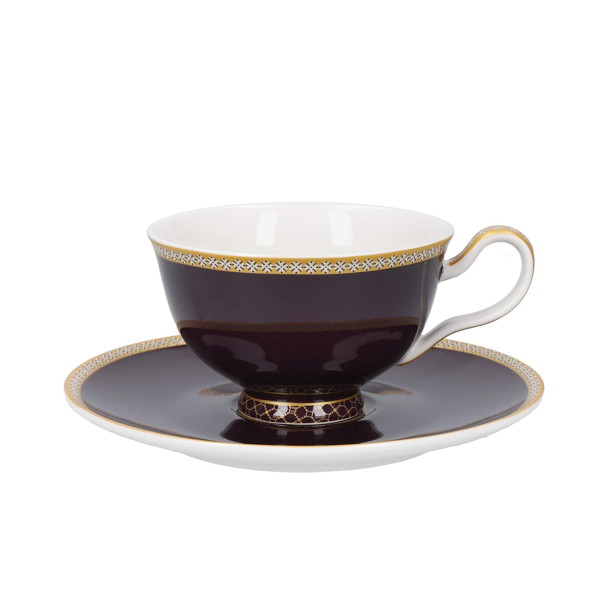 Maxwell & Williams Teas & C’s Kasbah Tea Cup and Saucer Set in Gift Box, Porcelain, Violet, 2 ml