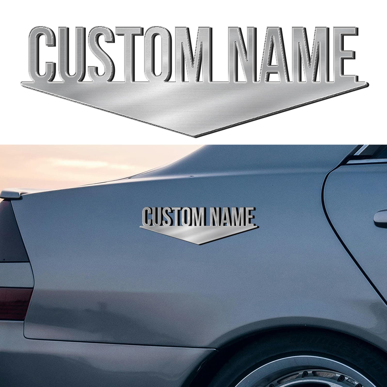 Custom Emblem 3D with Personalized Name, Custom Automotive Metal Letters Emblem, Personalized 3D Chrome Metal Stickers Strong Adhesive Decals Car Truck Boats Gifts