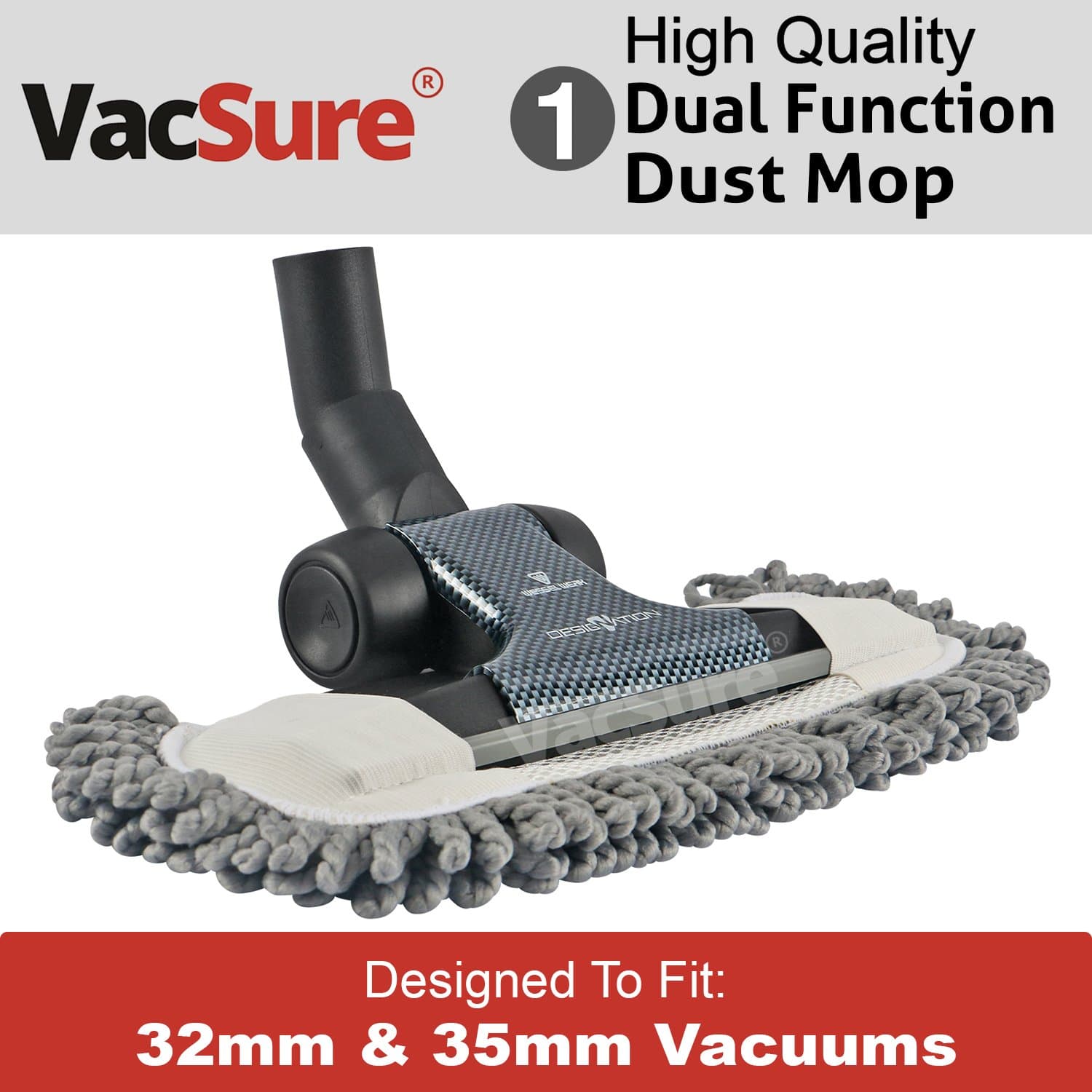 VacSure Premium Microfiber Hard Floor Dust Mop Vacuum Attachment, Fits Most Vacuum Cleaners