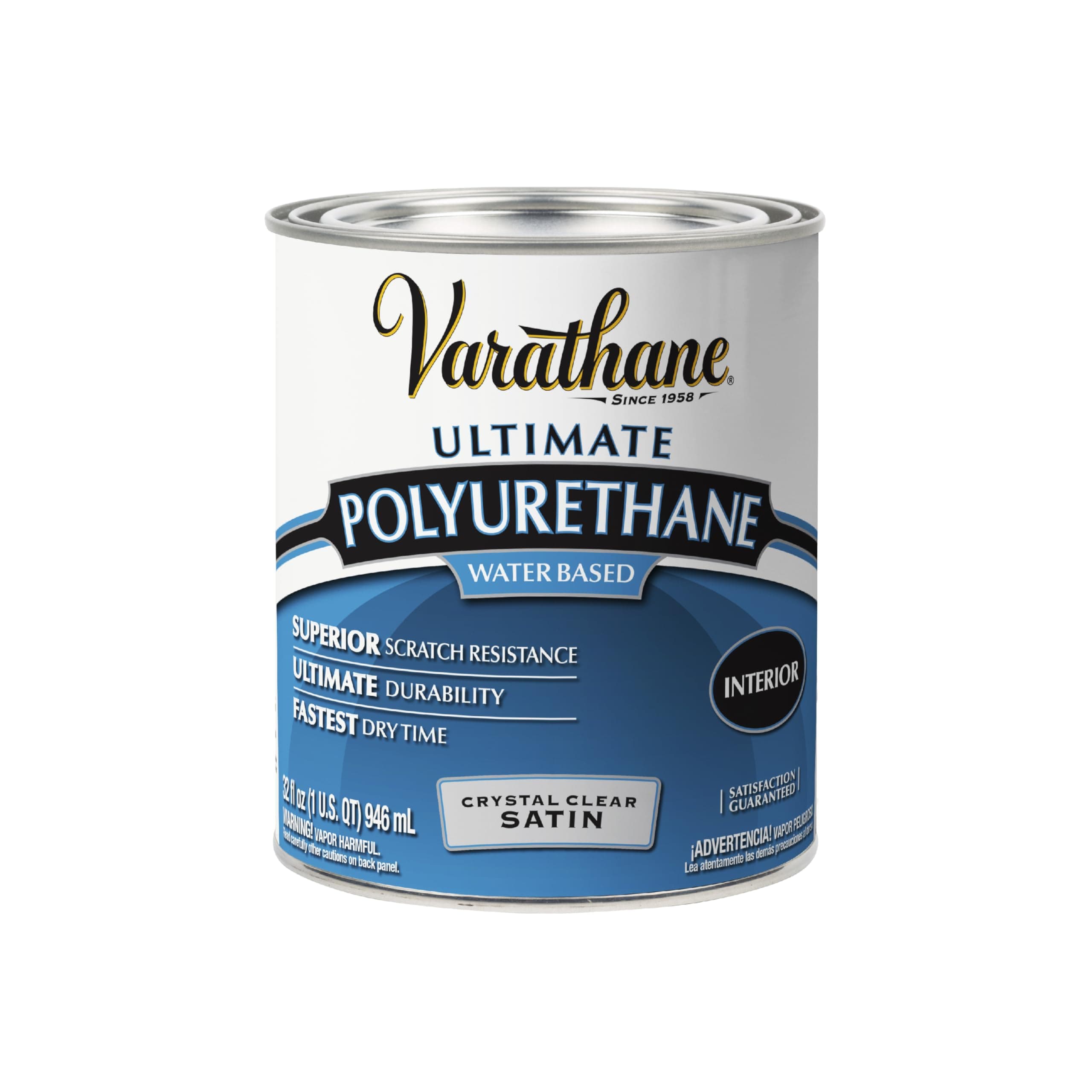 Varathane 200241H Water-Based Poleurethane, Satin Finish, 1 Quart
