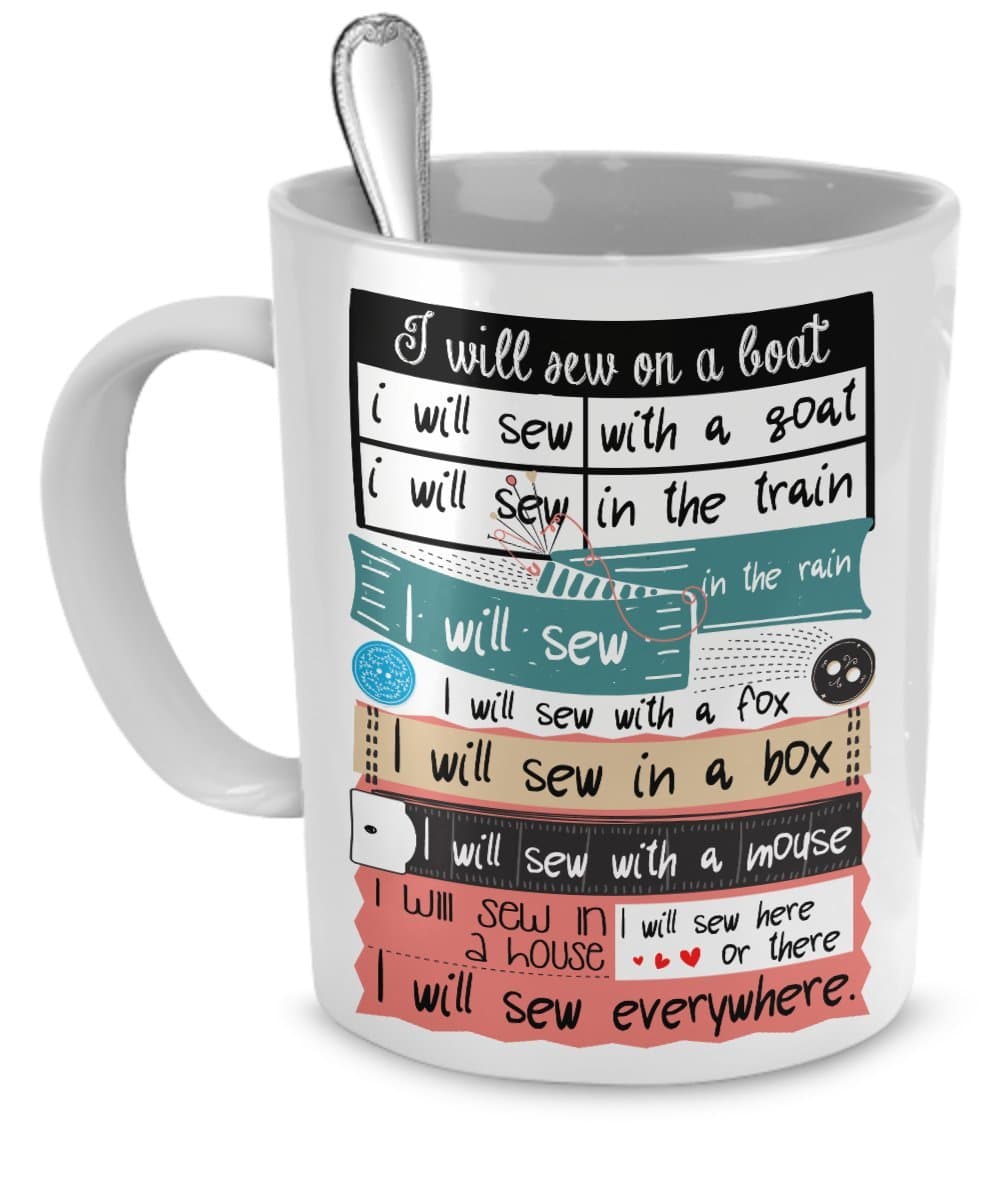 I will sew on a boat I will sew with a goat I will sew in the train