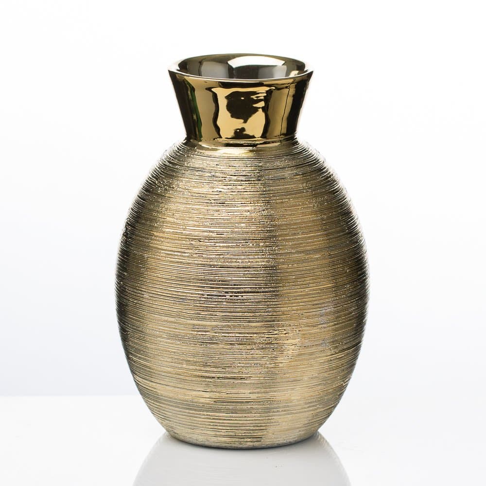 Richland Vase Elegant Ceramic Gold 6.5"