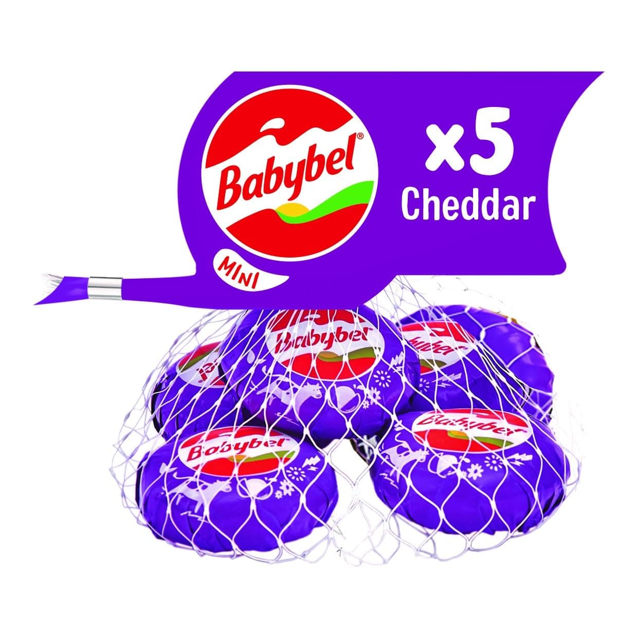 Mini Babybel Cheddar Cheese Snack, 100g (5 Pieces)
