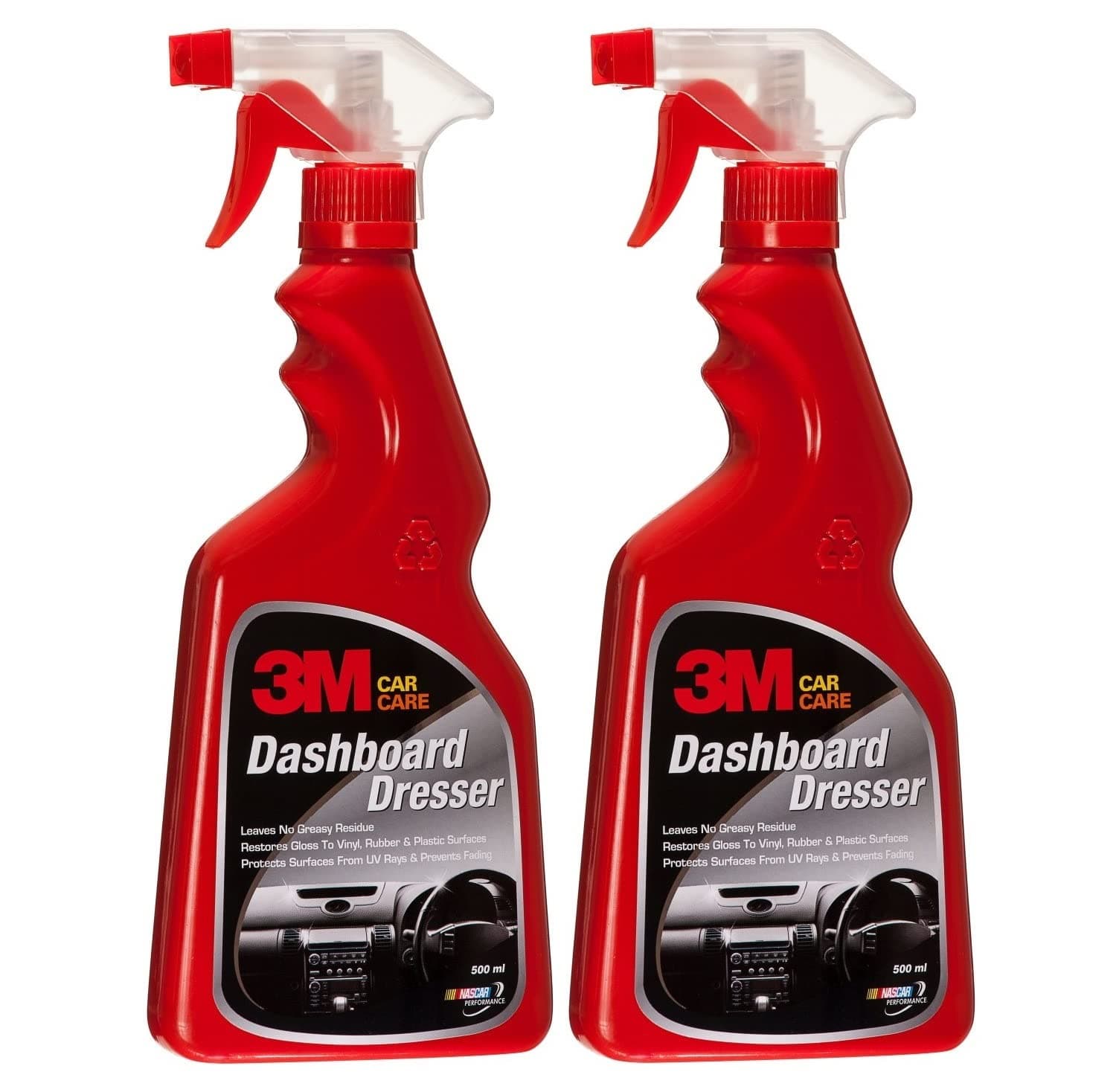 3M Car Dashboard Dresser, Restore Gloss on Dashboard and Other Plastic Parts, Protection from UV Rays & Fading (500ml Each, Pack of 2)