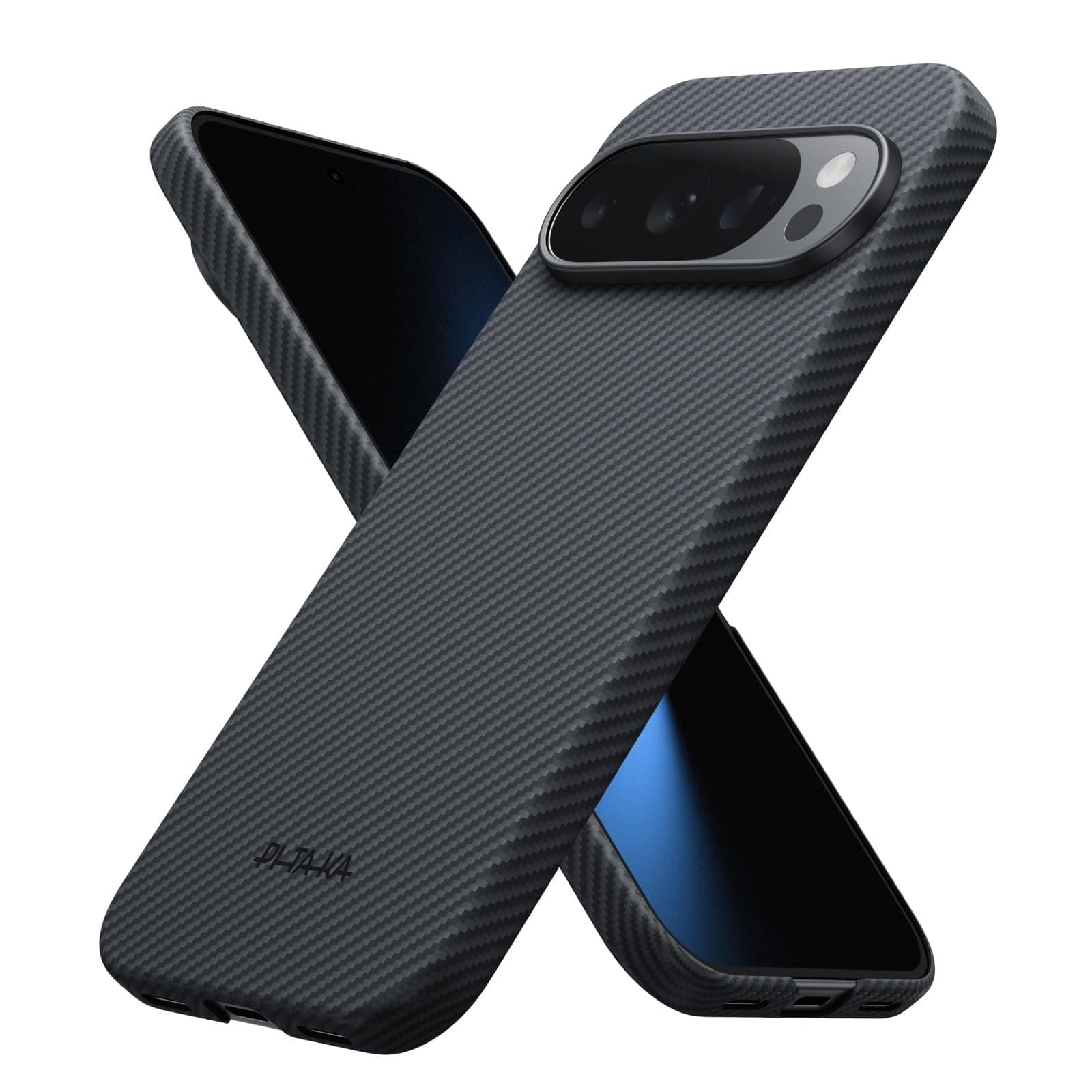 for Pixel 10 Pro XL Case 6.8”, Ultra-Slim Google Pixel 10 Pro XL Case with Caseless Touch Feeling, 600D Aramid Fiber Woven, Black/Grey(Twill)