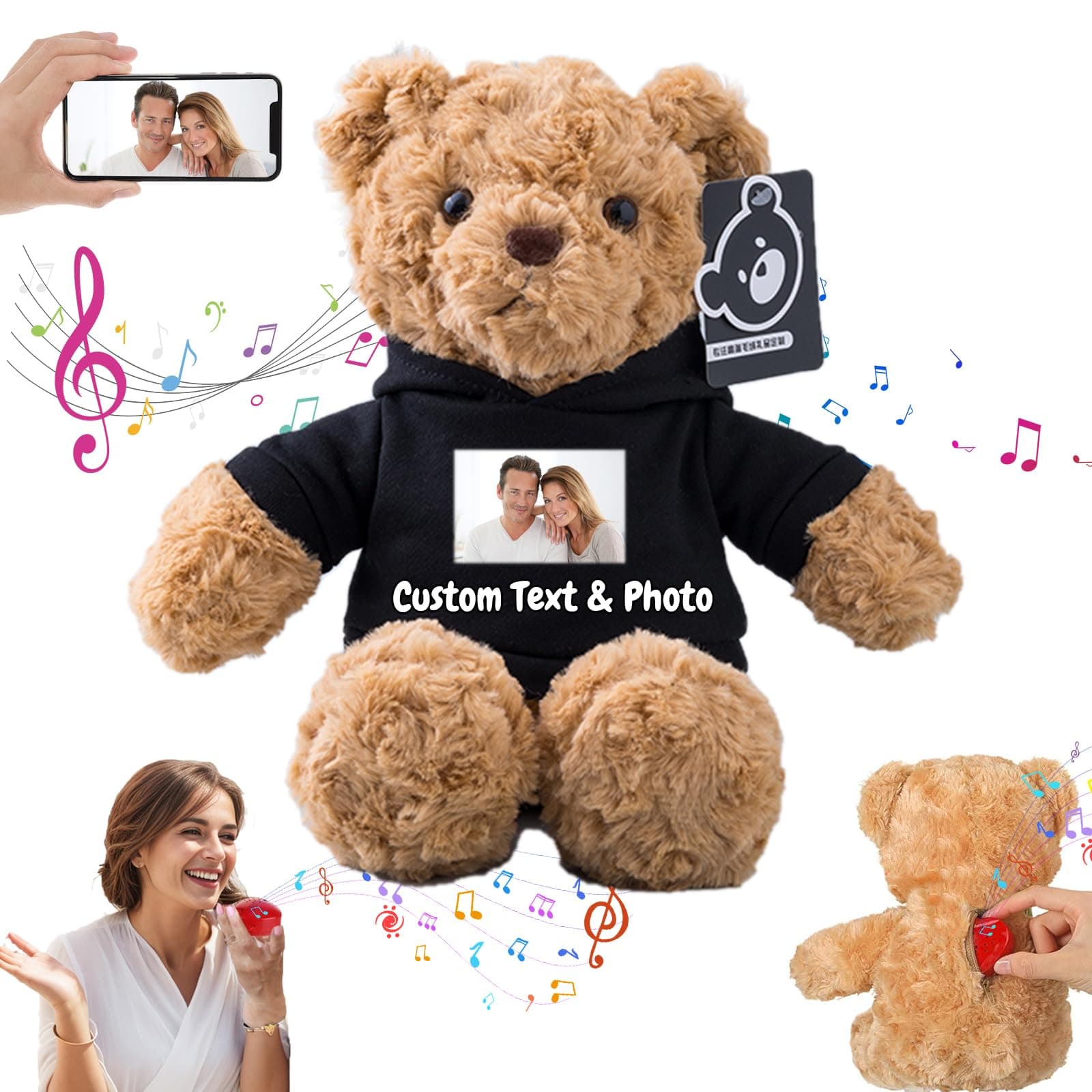 D-Personalized Bear with Voice Recording