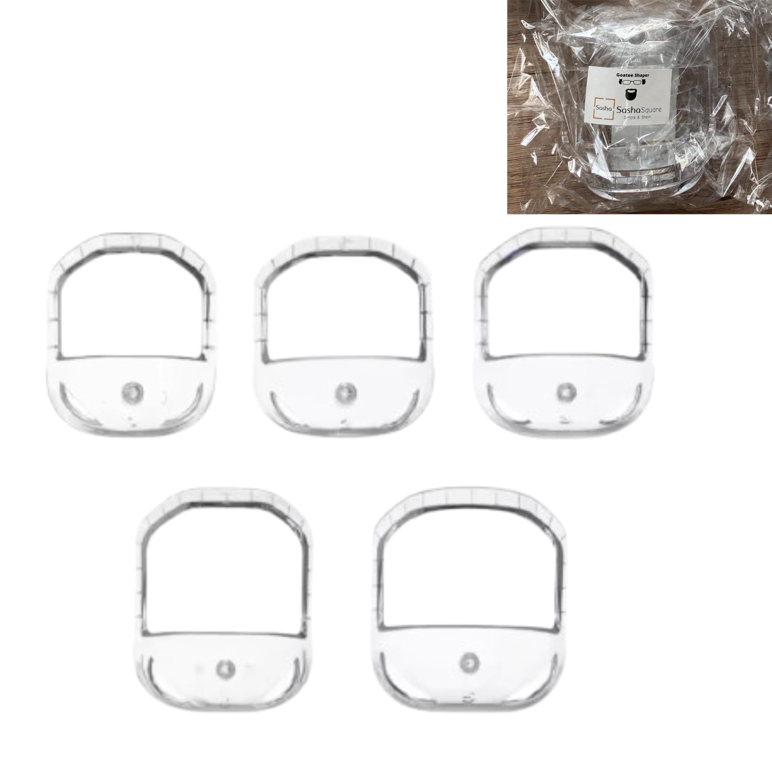 Goatee Beard Shaper Template for Men, Goatee & Beard Trimming Shaving Kit, Saves Time (Transparent)