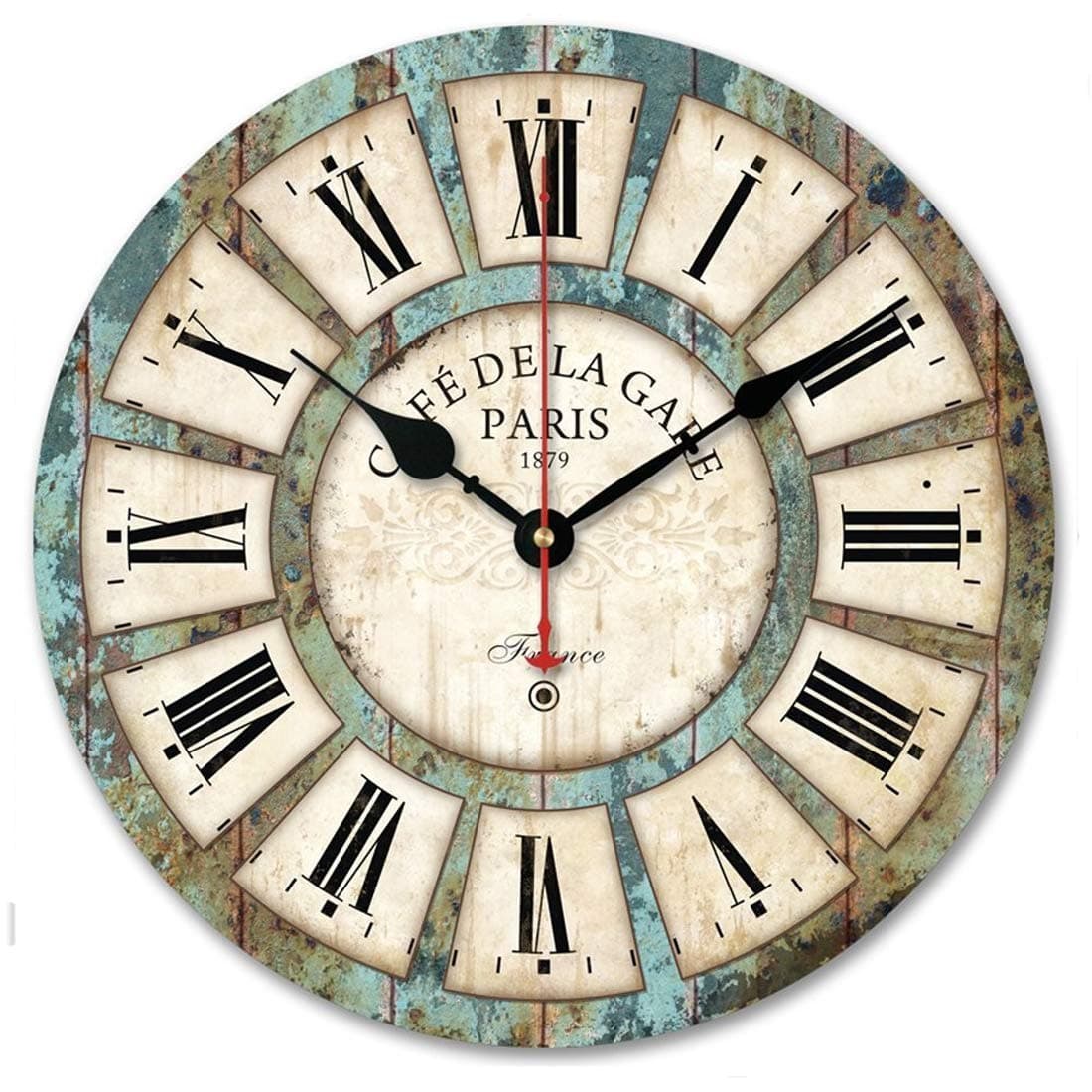 16Inch Rustic Distressed Wall Clock Retro Wood Decorative Clocks Slient No Ticking,for Living Room Farmhouse Deco (16inch)