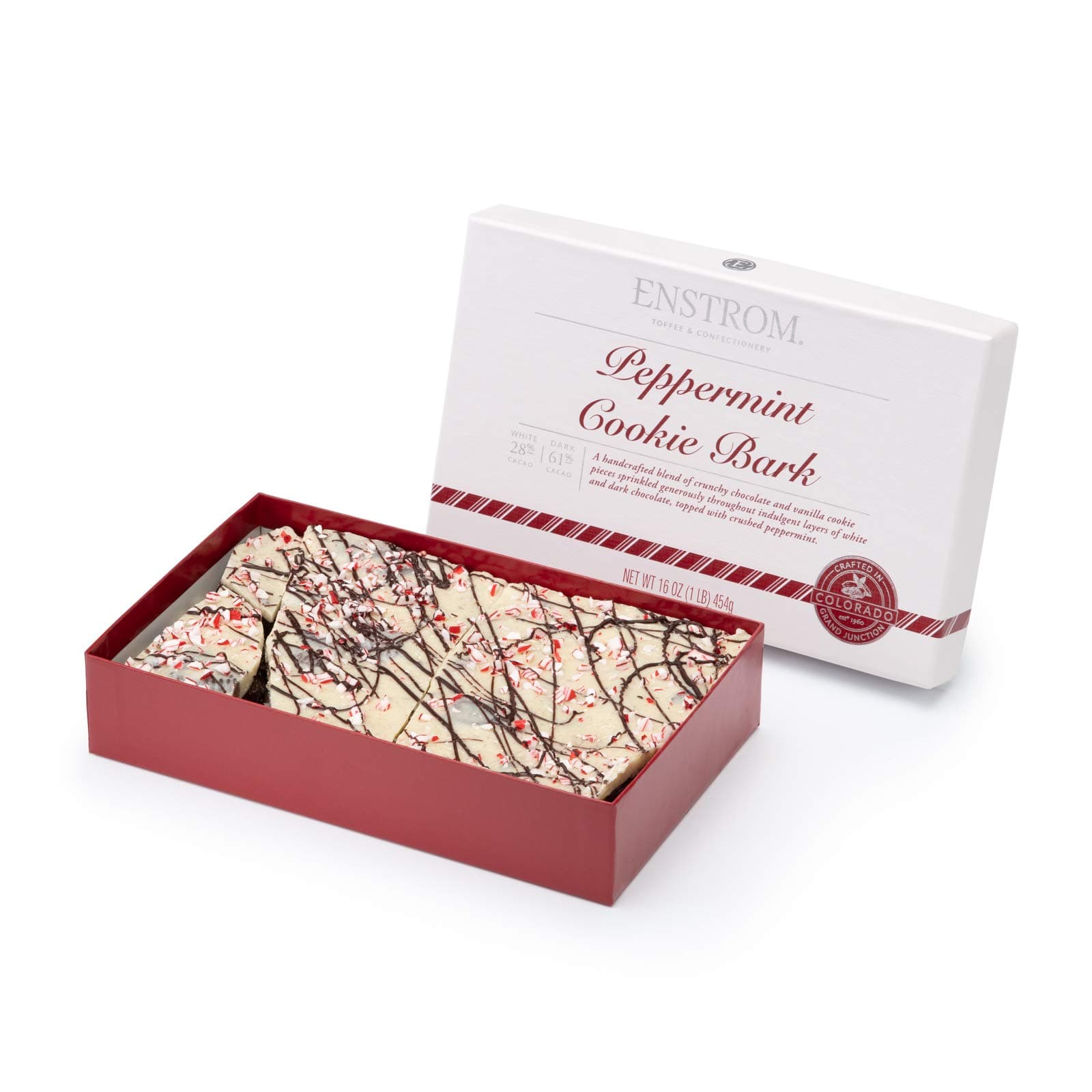 Peppermint Cookie Bark 1lb Box | Handcrafted | Kosher Dairy