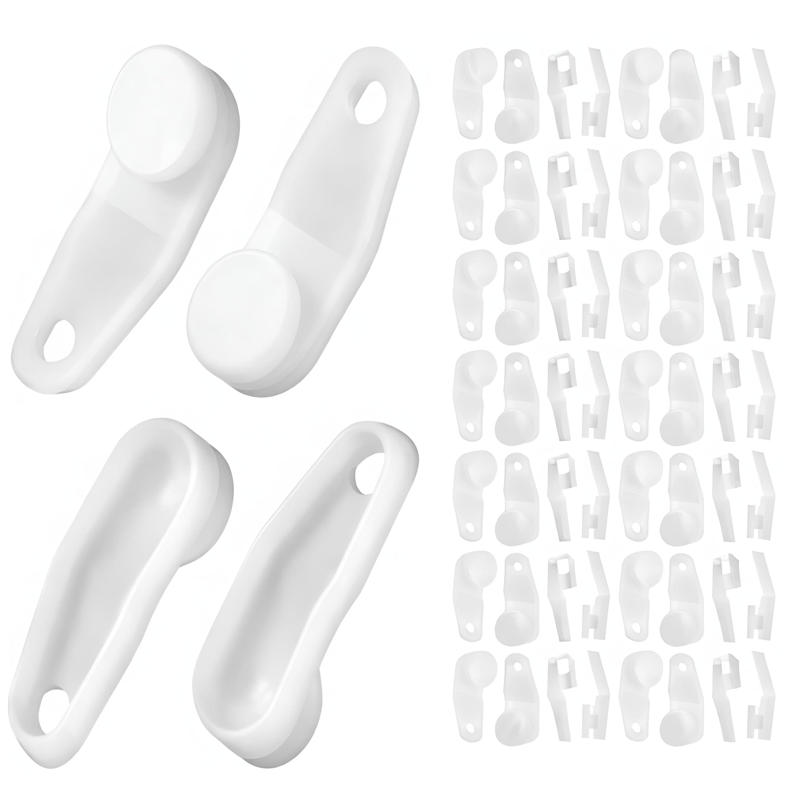Pangda 50 Pieces White Plastic Curtain Track Glider Hooks - Rail Track Runners Slider for Window and Shower