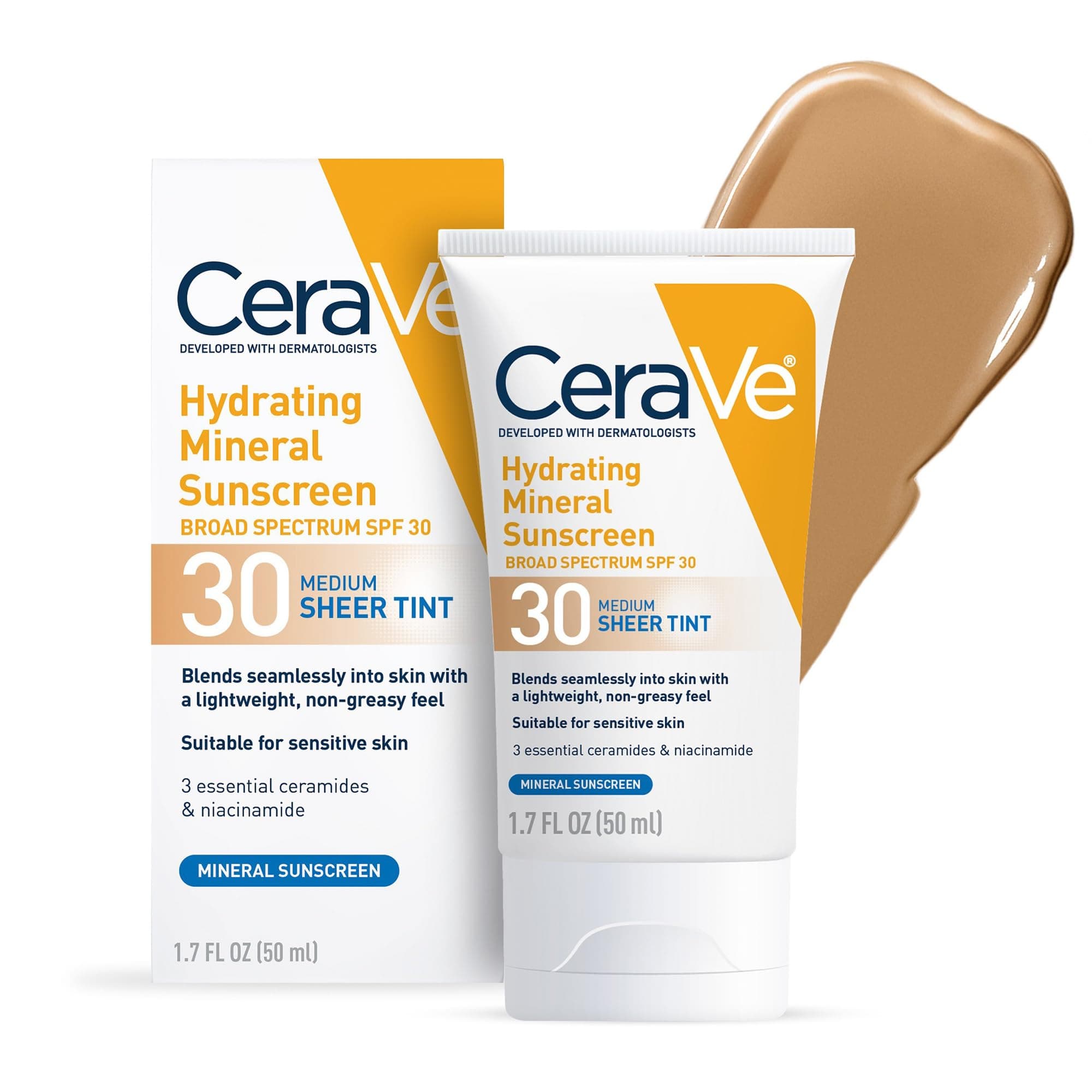 CeraVe Moisturizing Mineral Sunscreen Face Sheer Tint SPF 30