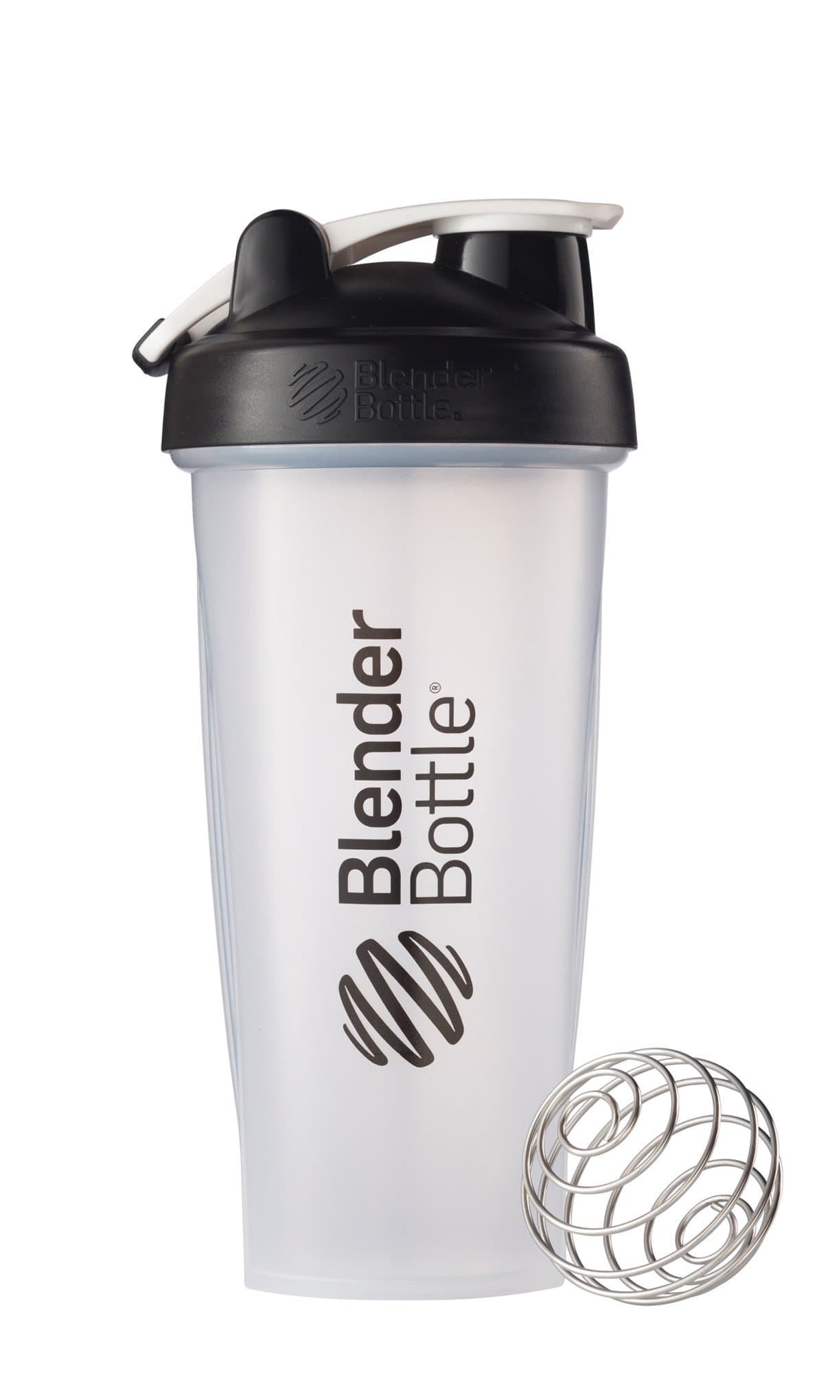 Classic Shaker Bottle Perfect for Protein Shakes and Pre Workout, 28-Ounce, Clear/Black/White