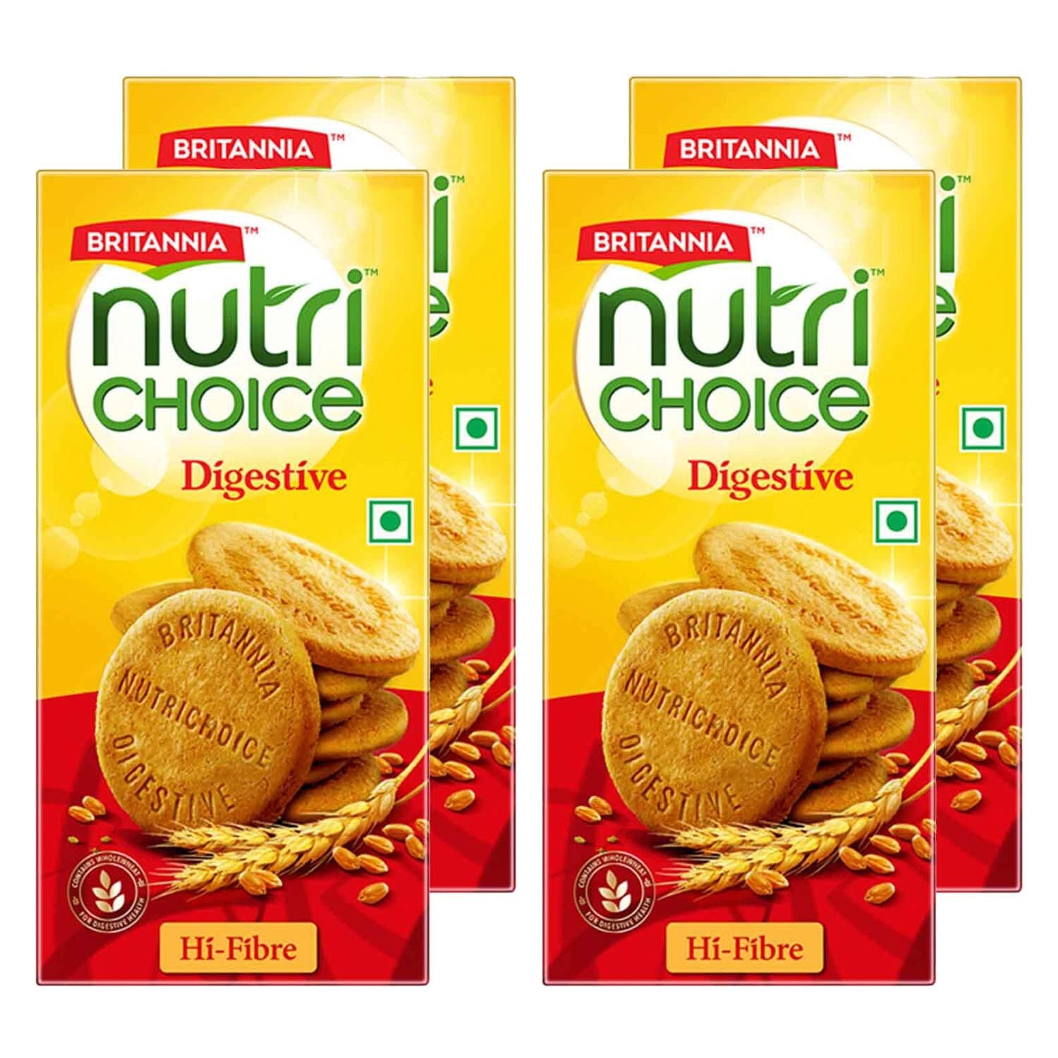 Nutri Choice High Fibre Digestive Biscuits, 250 g Pack of 4