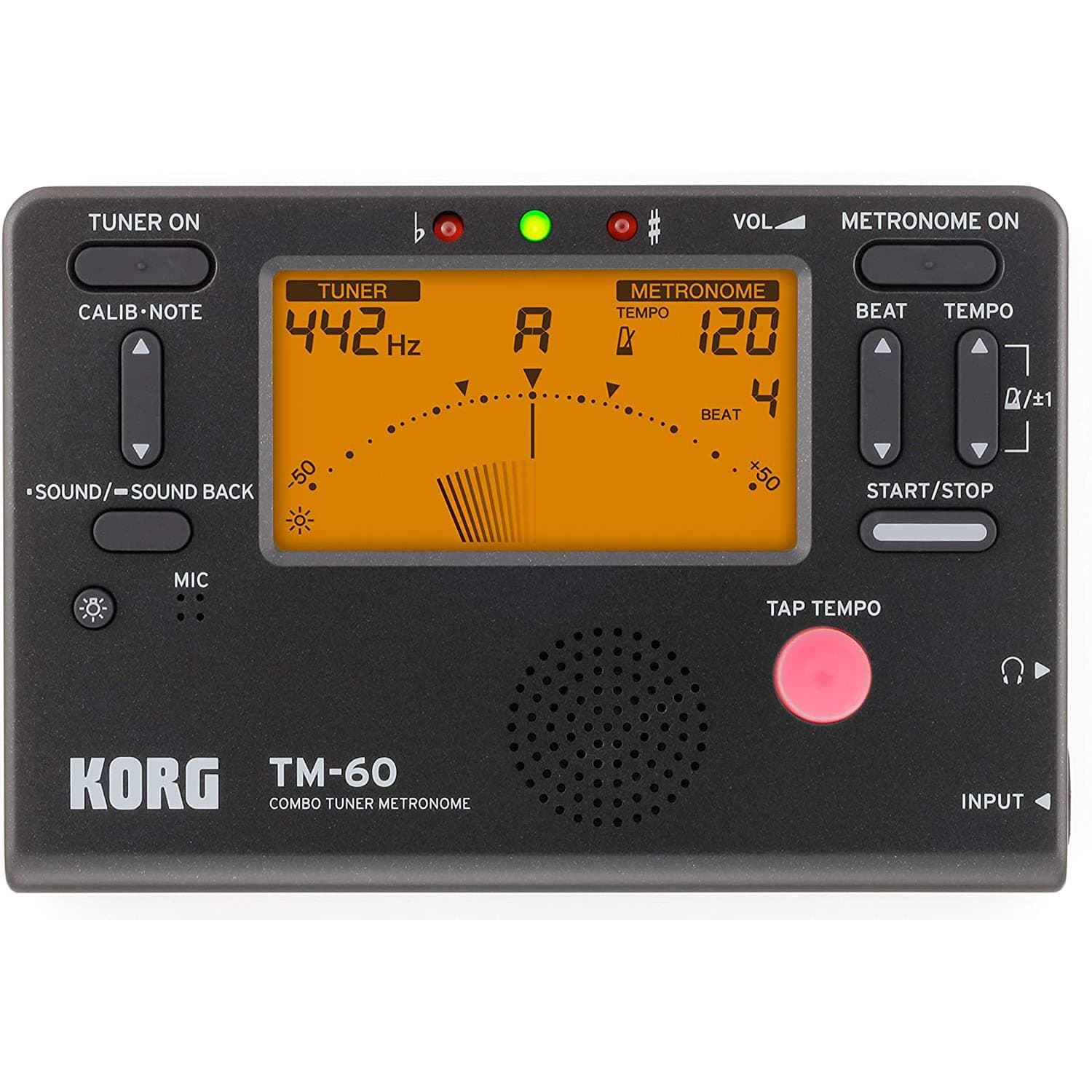 Korg - TM60-BK Combo Tuner Metronome - Black