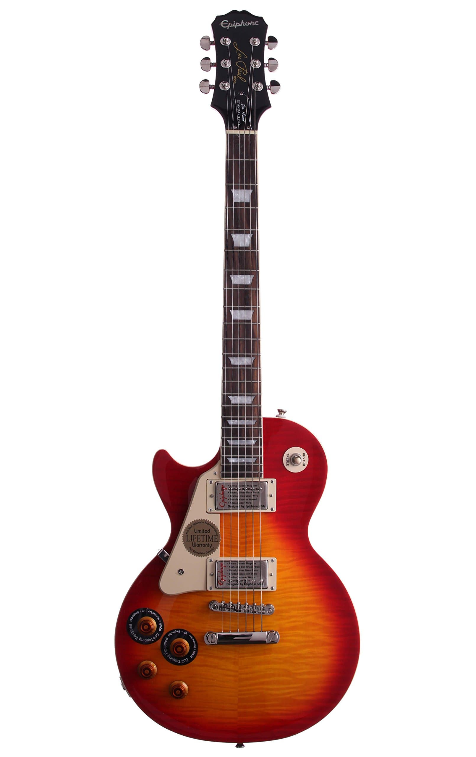 Epiphone Les Paul STANDARD PLUS-TOP PRO Left Handed Electric Guitar with Coil-Tapping Heritage, Cherry Sunburst
