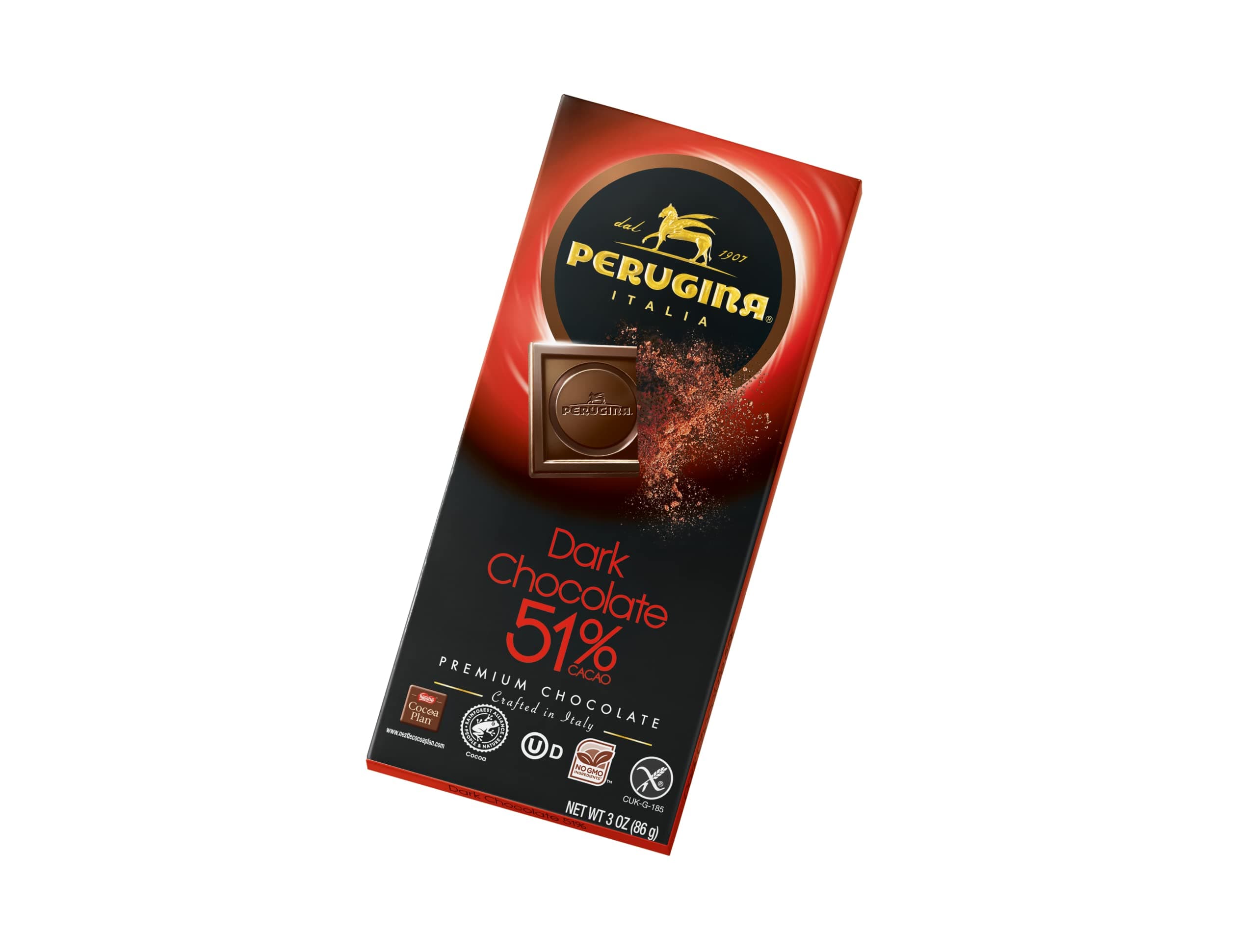 Perugina Dark Chocolate 51% Bar, 3 oz 12 Count(Pack of 1)