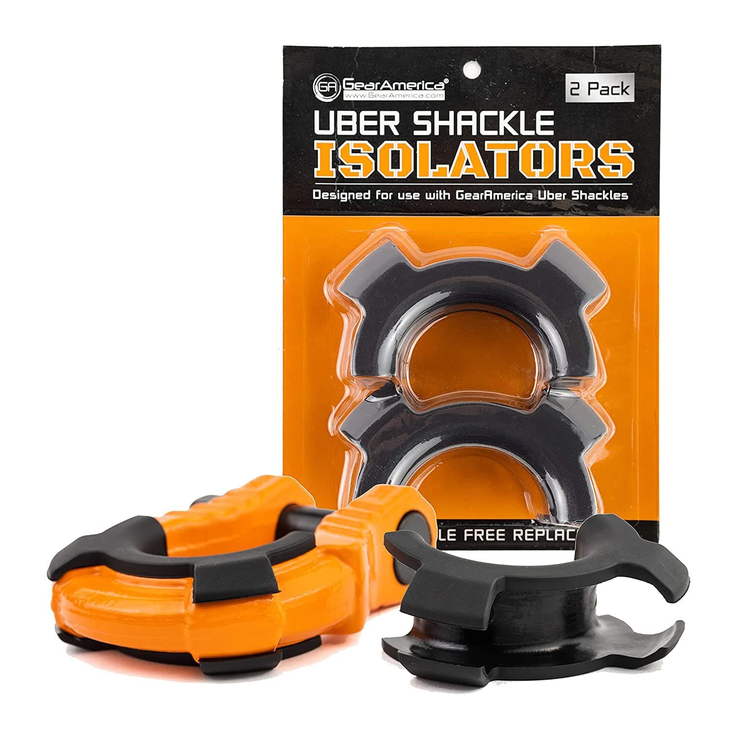 GearAmerica UBER Shackle Isolators – Only for GA UBER Shackles, Will Not Fit a 3/4 D Ring – Helps Prevent Corrosion and Protect Finish – Reduces Noise and Rattling – 2 Pack