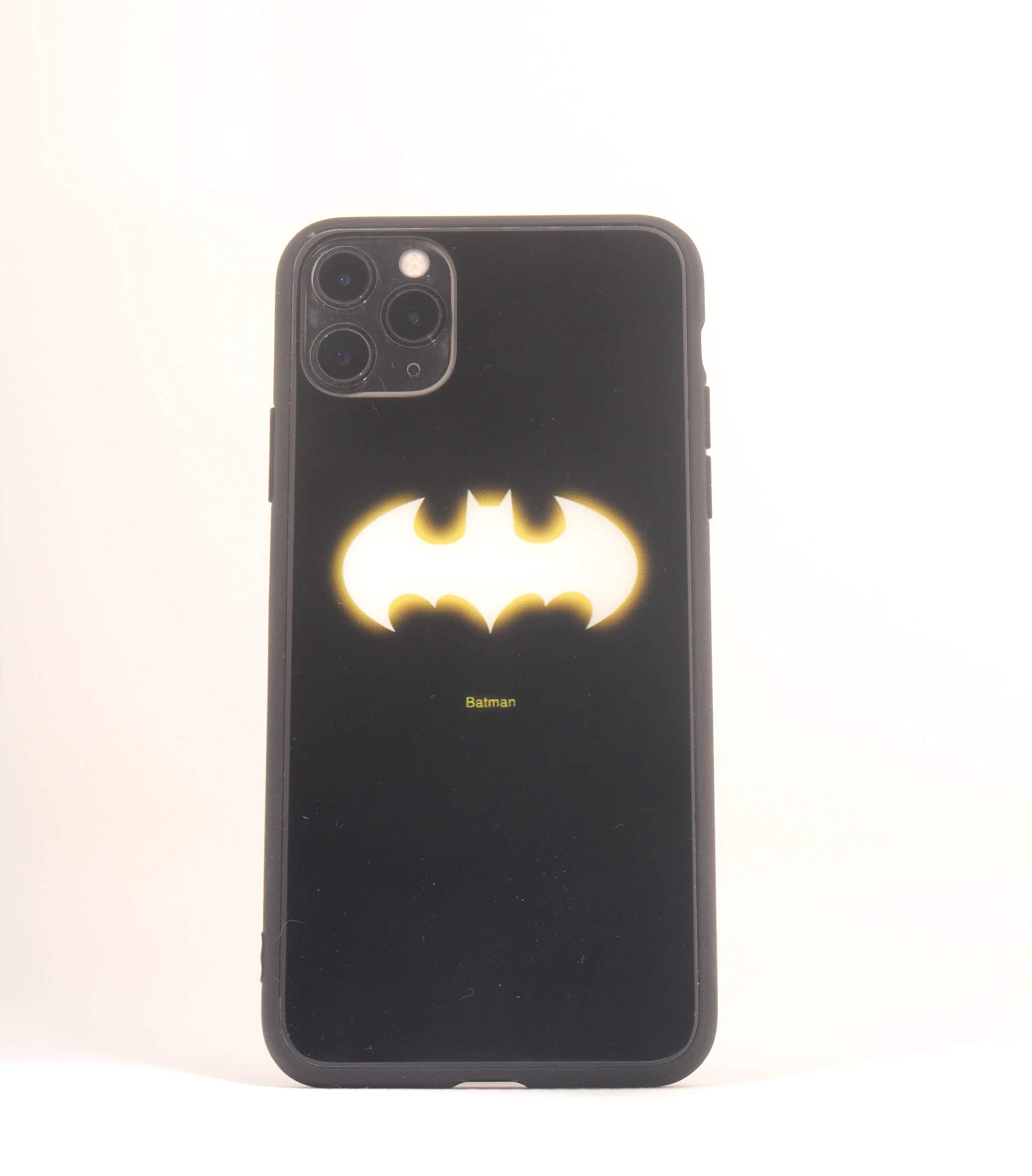 Amazen (11 PRO MAX(6.5)-Batman) Cool Glow Luminous Rubber Grip Case Compatible with iPhone 11 PRO MAX (6.5)