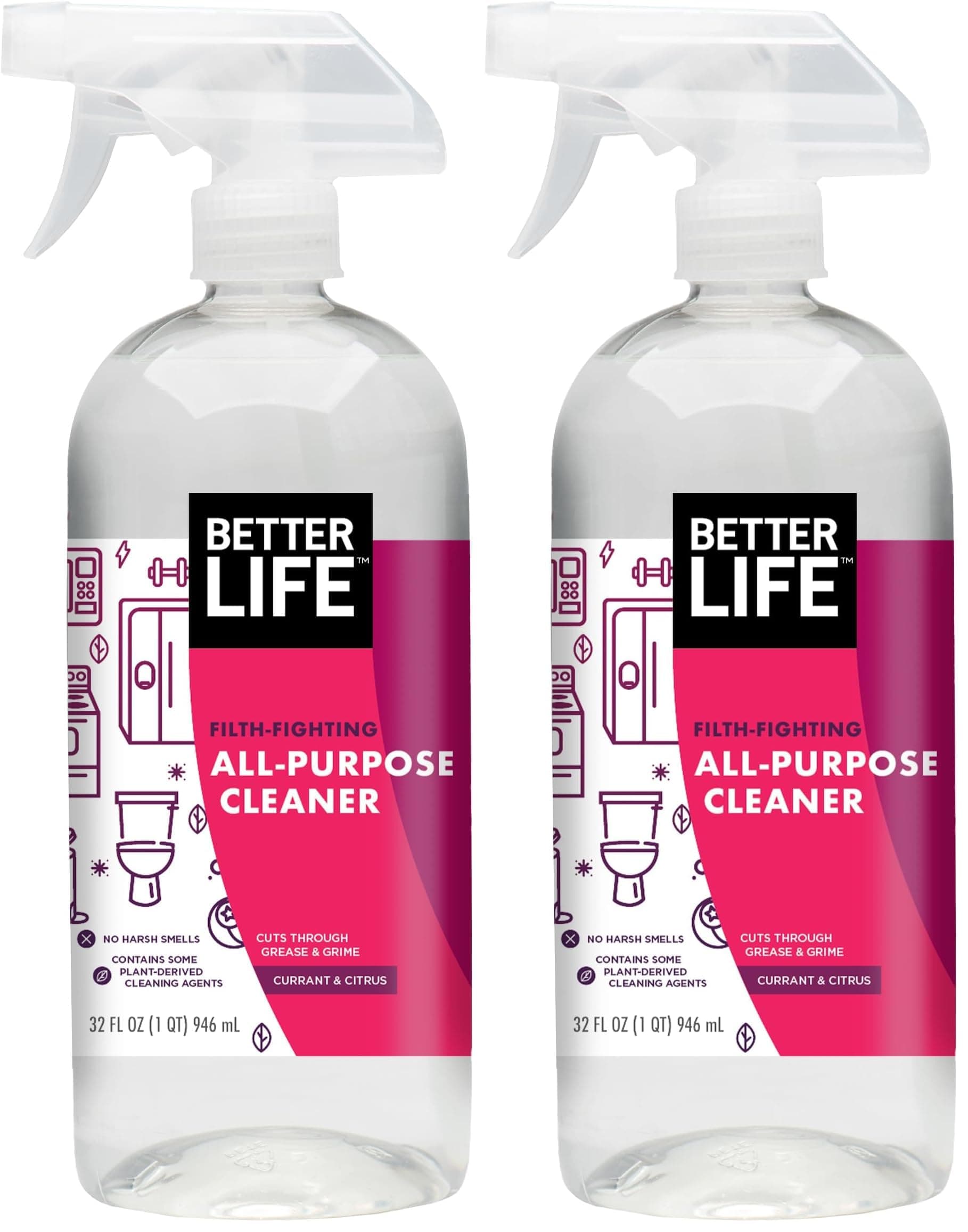 Better Life All-Purpose Cleaner, Pomegranate, 32 Fl Oz (Pack of 2)