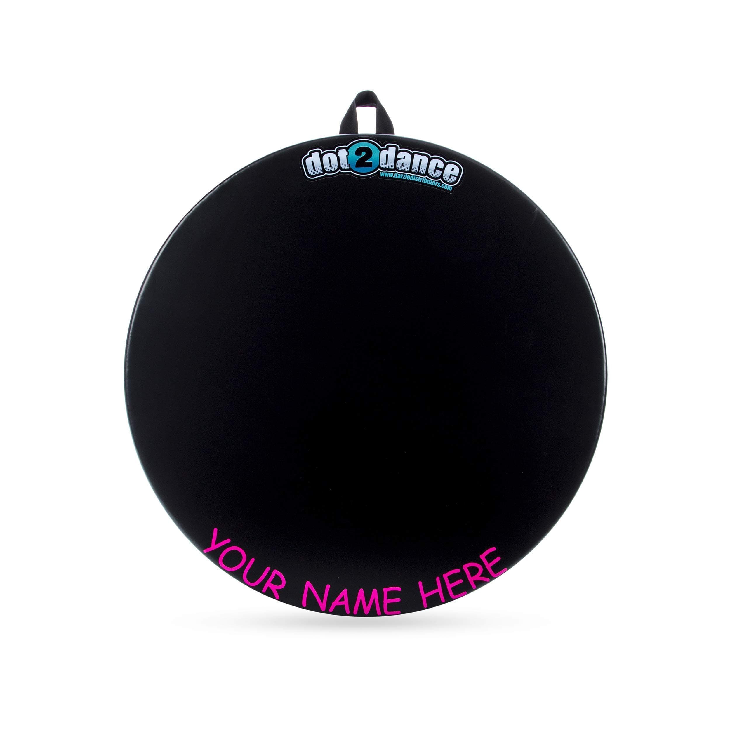 PERSONALIZED dot2dance 24" Portable Dance Floor, Black Marley Turn Board with MULTI-USE Gym Mat Back SIZE PETITE-24x24x1