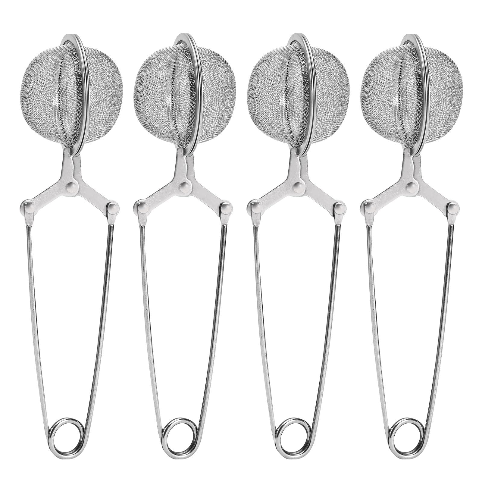 Tea Strainers for Loose Tea, 4 Pack Tea Infuser with Handle Fine Mesh Tea Ball Filter Tea Diffusers Steeper for Loose Leaf Tea, Spices, Seasonings
