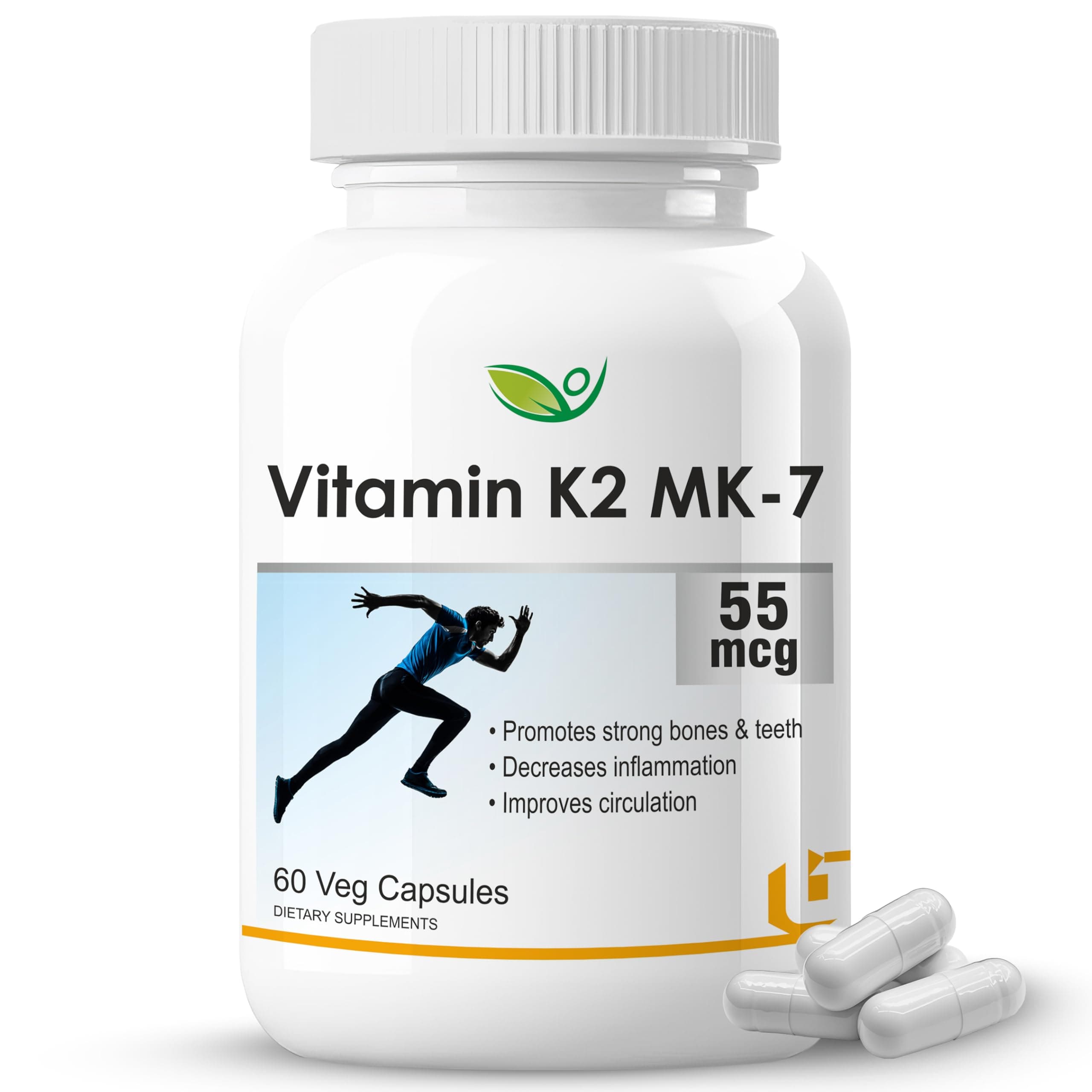 Biotrex Nutraceuticals Vitamin K2 as Mk-7 55mcg | Supports Bone Health | Promotes Heart Health | 60 Veg Capsules